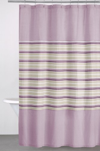 Stylish Sahara Stripe Shower Curtain in Mauve - Waterproof Bathroom Decor for Modern Homes & Guest Bathrooms