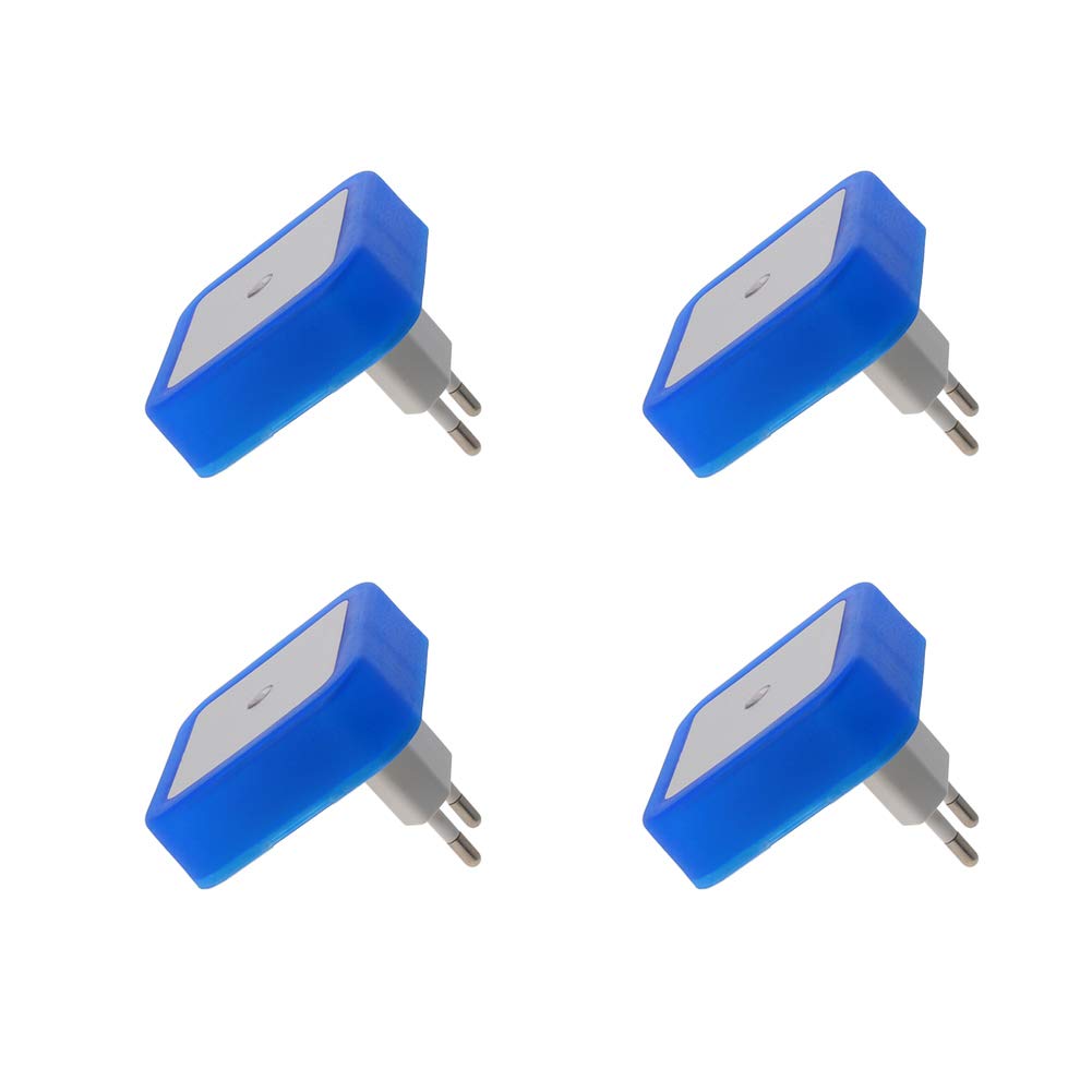Othmro 4-Pack ABS Plug-in Night Light with Auto Dusk-to-Dawn Sensor, Warm White LED Christmas Bulb (L65×W65×H68) - Perfect for Bedroom, Kitchen, Hallway - Blue EU Plug for Home Safety & Holiday Decor