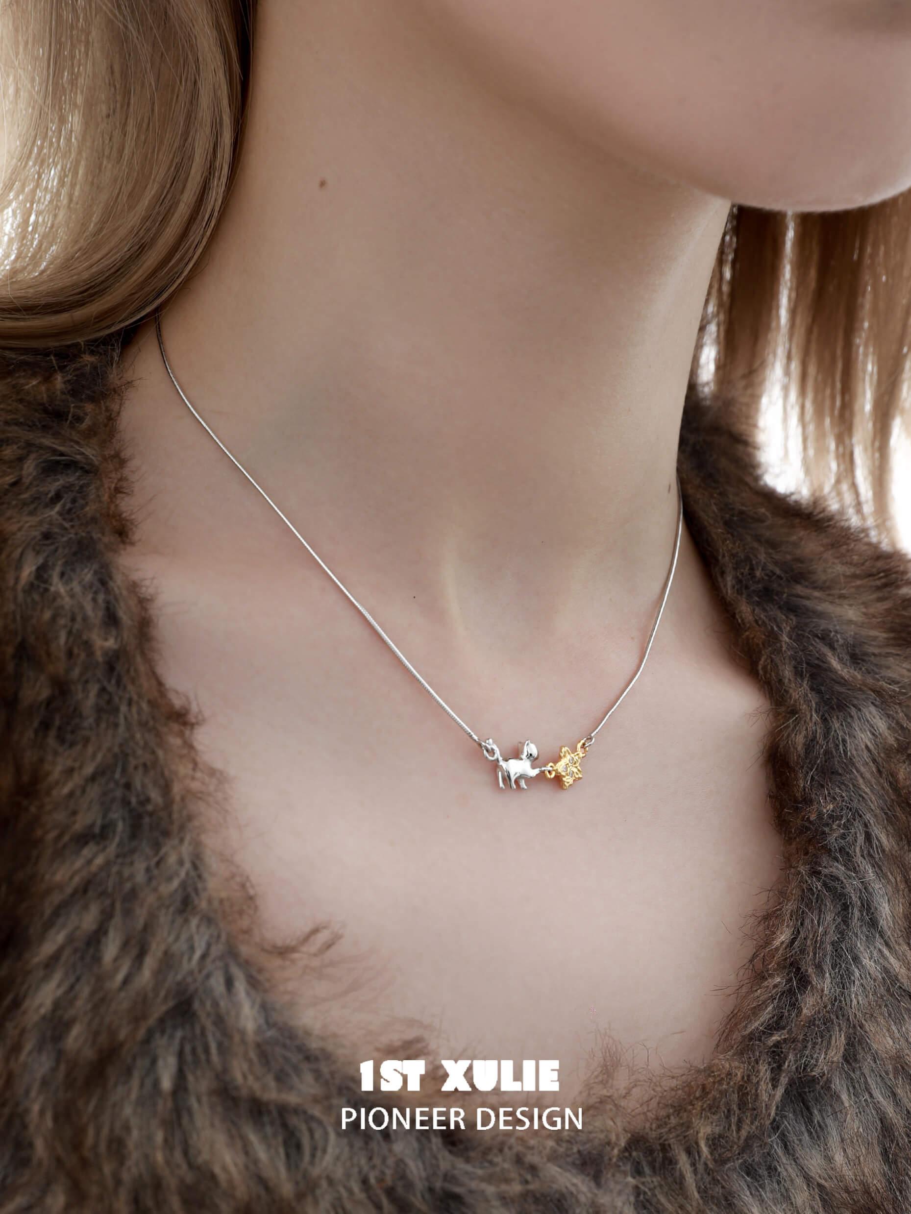 Lucky Cat S925 Sterling Silver Choker Necklace - Elegant Japanese Maneki Neko Pendant for Women - Perfect for Gifts, Parties, and Everyday Wear