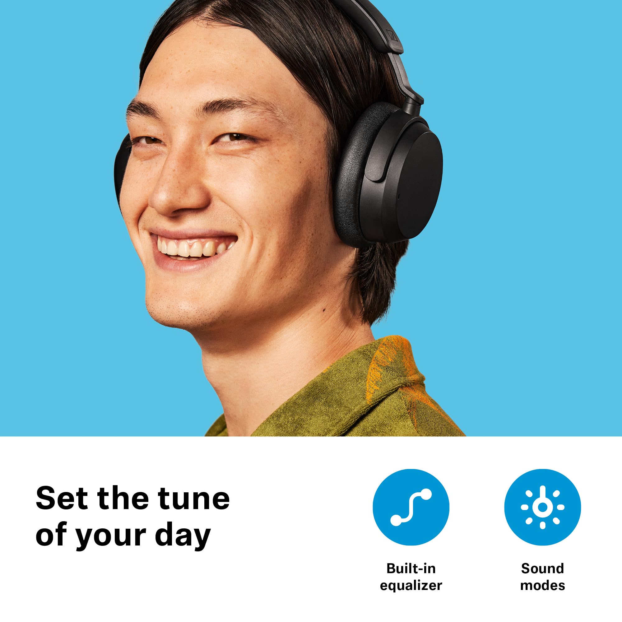 Sennheiser ACCENTUM Wireless Bluetooth Headphones with 50-Hour Battery Life, Hybrid ANC Noise Cancellation, All-Day Comfort & Crystal Clear Call Quality (Black) - Perfect for Travel, Work & Music Lovers