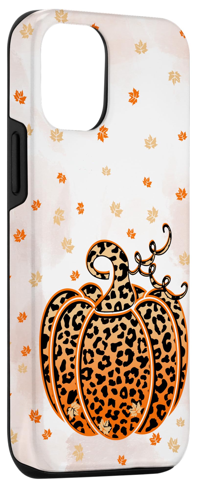 iPhone 12/12 Pro Case - Cute Pumpkin Leopard Print & Floral Design for Halloween & Fall Season | Protective Phone Cover for Daily Use, Parties & Autumn Outfits