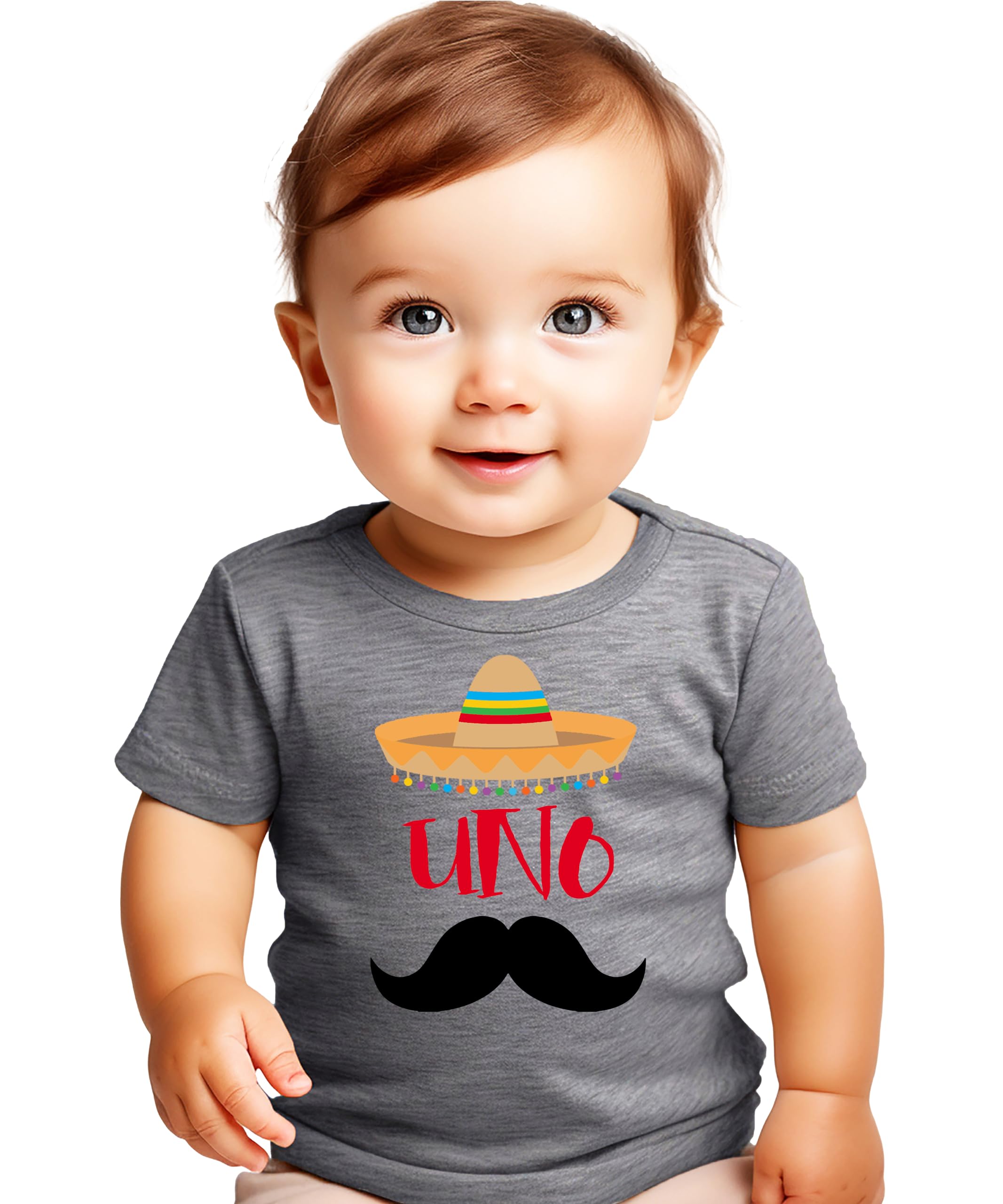 1st Birthday Outfit for Baby Boy - Fiesta Themed Uno Shirt with Sombrero & Mustache Design | Perfect for First Birthday Parties, Photo Shoots & Celebrations