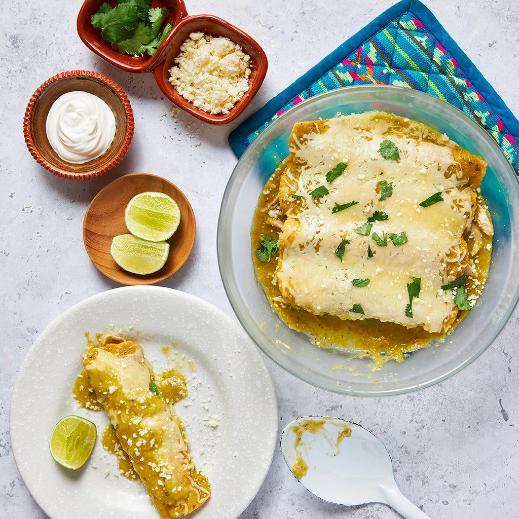 Authentic Enchiladas with Salsa Verde - Traditional Mexican Dish for Dinner Parties & Family Meals | Easy Homemade Recipe for Taco Night & Cinco de Mayo Celebrations
