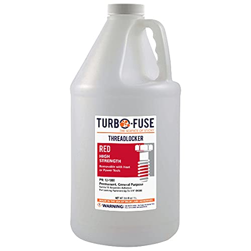 Turbo-Lock Red Permanent Threadlocker Series 12 - High Strength Adhesive Equivalent to Loctite 262 - 1 Liter Refill Bottle for Industrial Maintenance, Automotive Repairs & Heavy Equipment Assembly