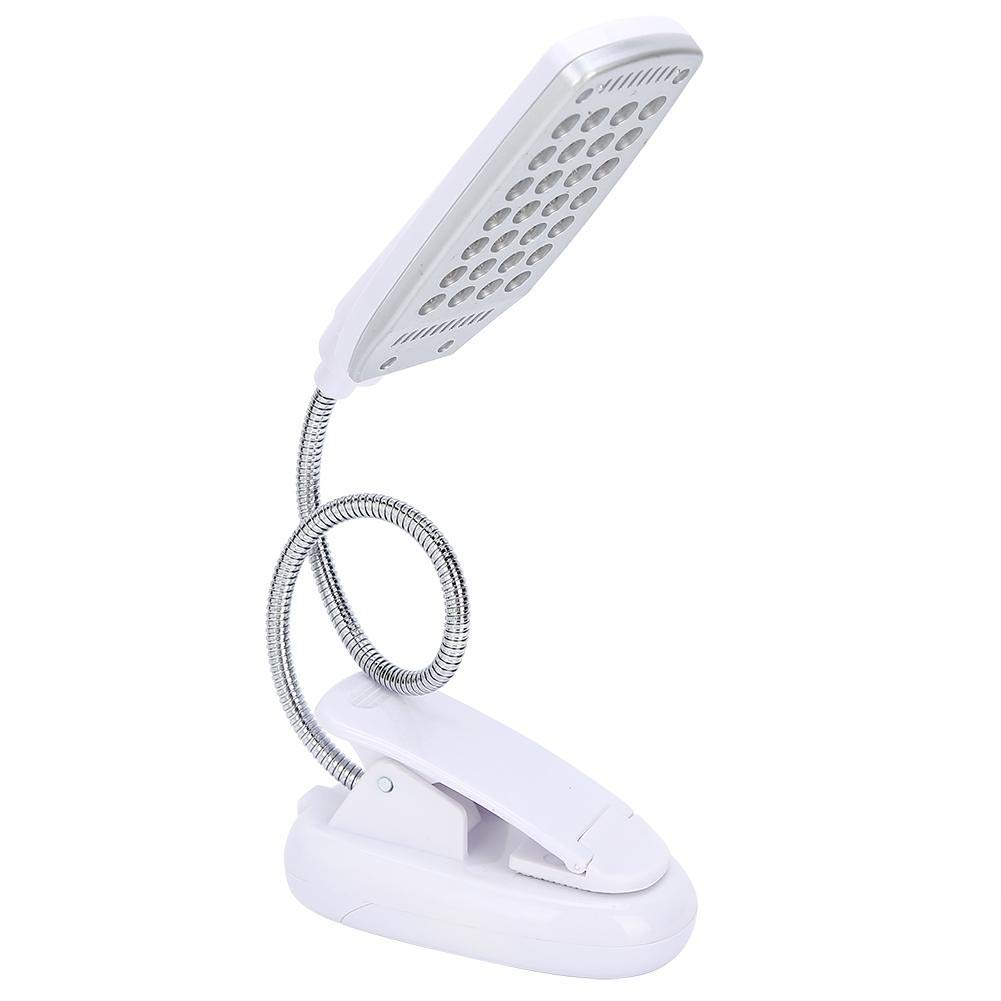 Ymiko 28 LED Clip On Reading Light - 360° Rotating Eye-Care Desk Lamp with USB Rechargeable/Battery Power - Perfect for Bedside Reading, Study & Office Work