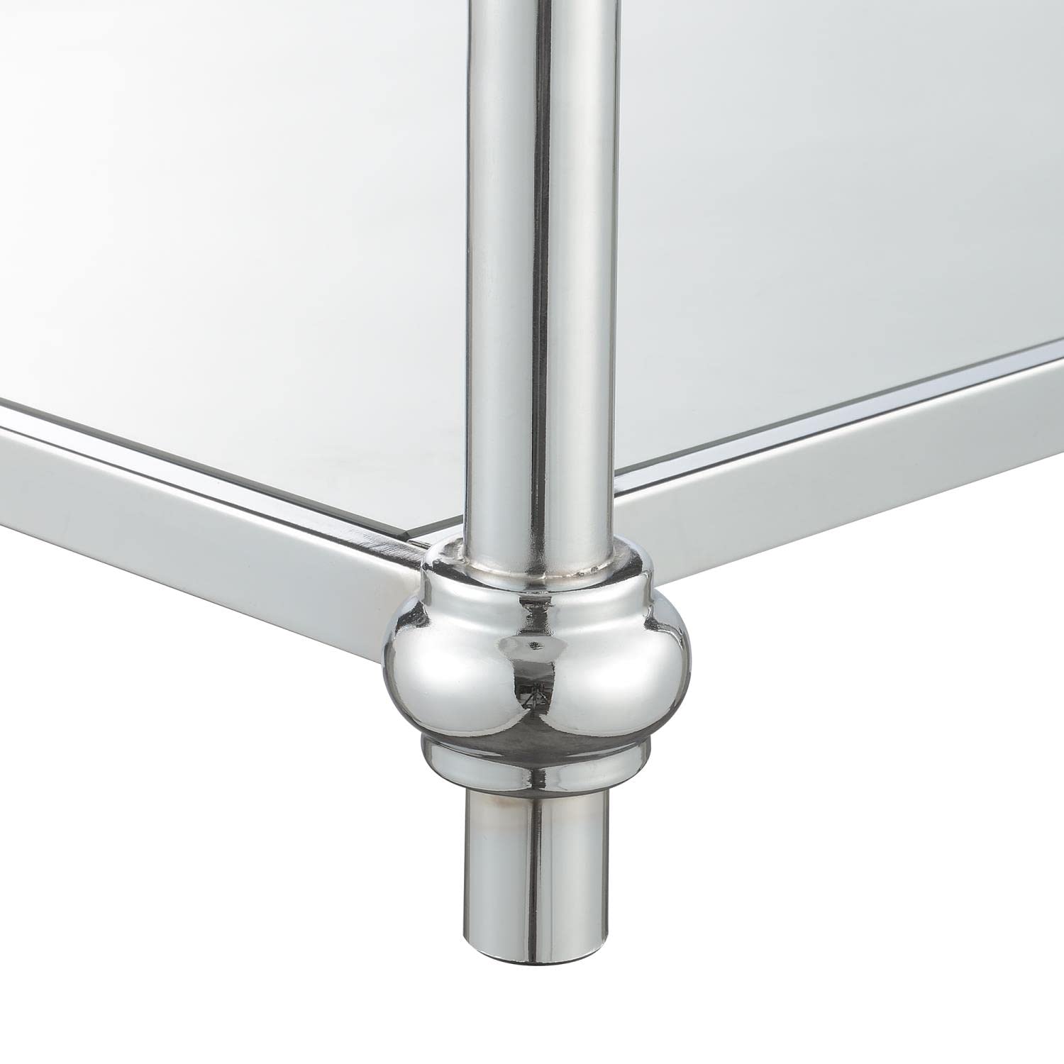 Convenience Concepts Roman II Square Coffee Table - Faux White Marble & Chrome Finish | Modern Living Room Centerpiece for Home Decor