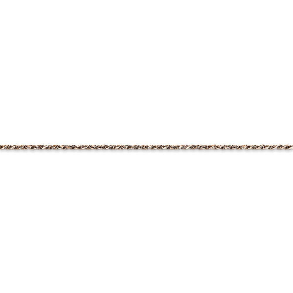 Roy Rose Jewelry 14K Rose Gold 1mm Diamond-Cut Rope Chain Necklace - 24 Inch Length | Perfect for Layering, Gift Giving & Everyday Elegance