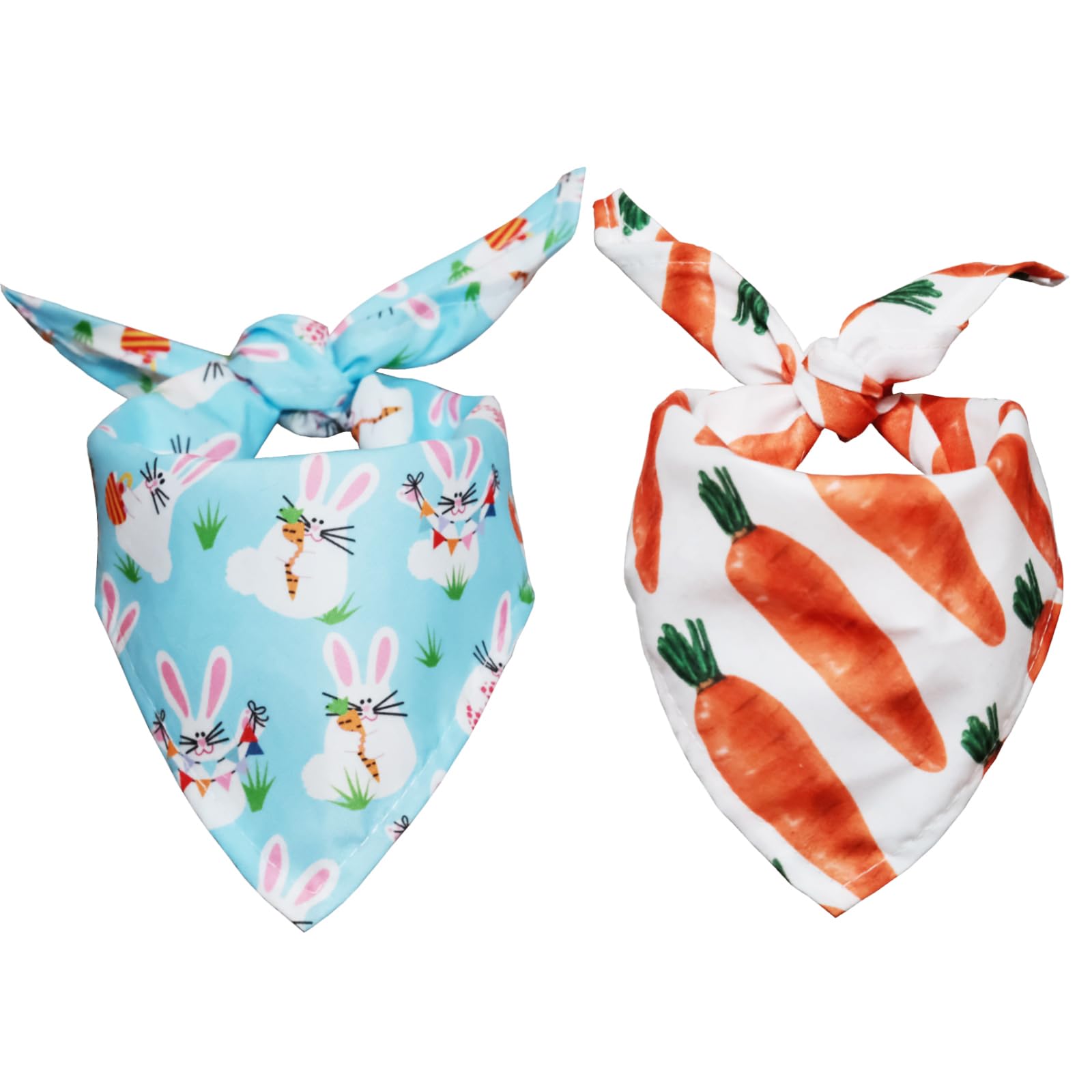 2 Pack Easter Dog Bandanas - Adjustable Pet Bandana Bib for Dogs & Cats, Cute Easter Dog Collar Handkerchief for Small Medium Large Breeds - Perfect for Easter Photos, Pet Parties & Holiday Celebrations