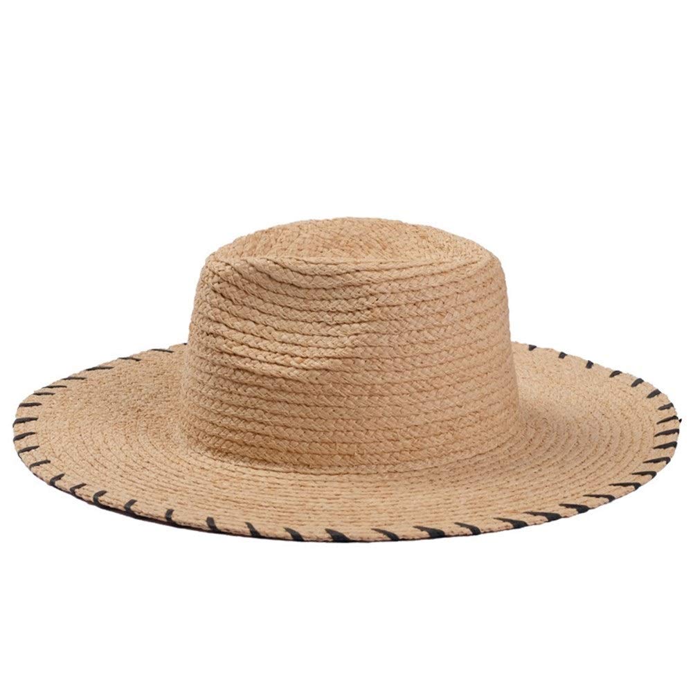 Hand-Woven Korean Lafei Grass Sun Hat for Women & Men - Wide Brim Beach Visor for Sun Protection, Outdoor, Travel & Summer Fashion