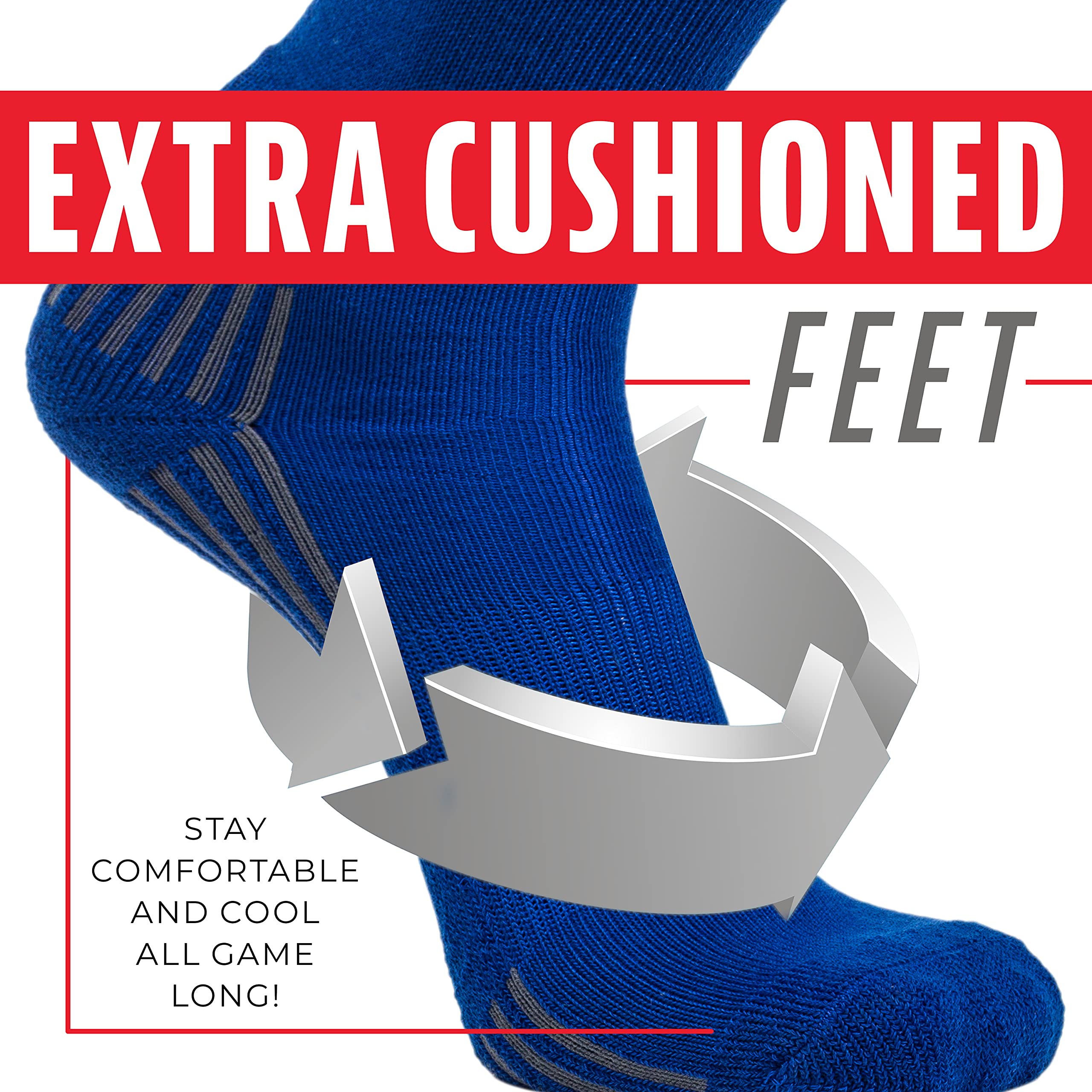 Franklin Sports Youth Baseball & Softball Knee Socks for Kids - Moisture Wicking Athletic Socks for Boys & Girls - Perfect for Baseball, Softball & Sports Training