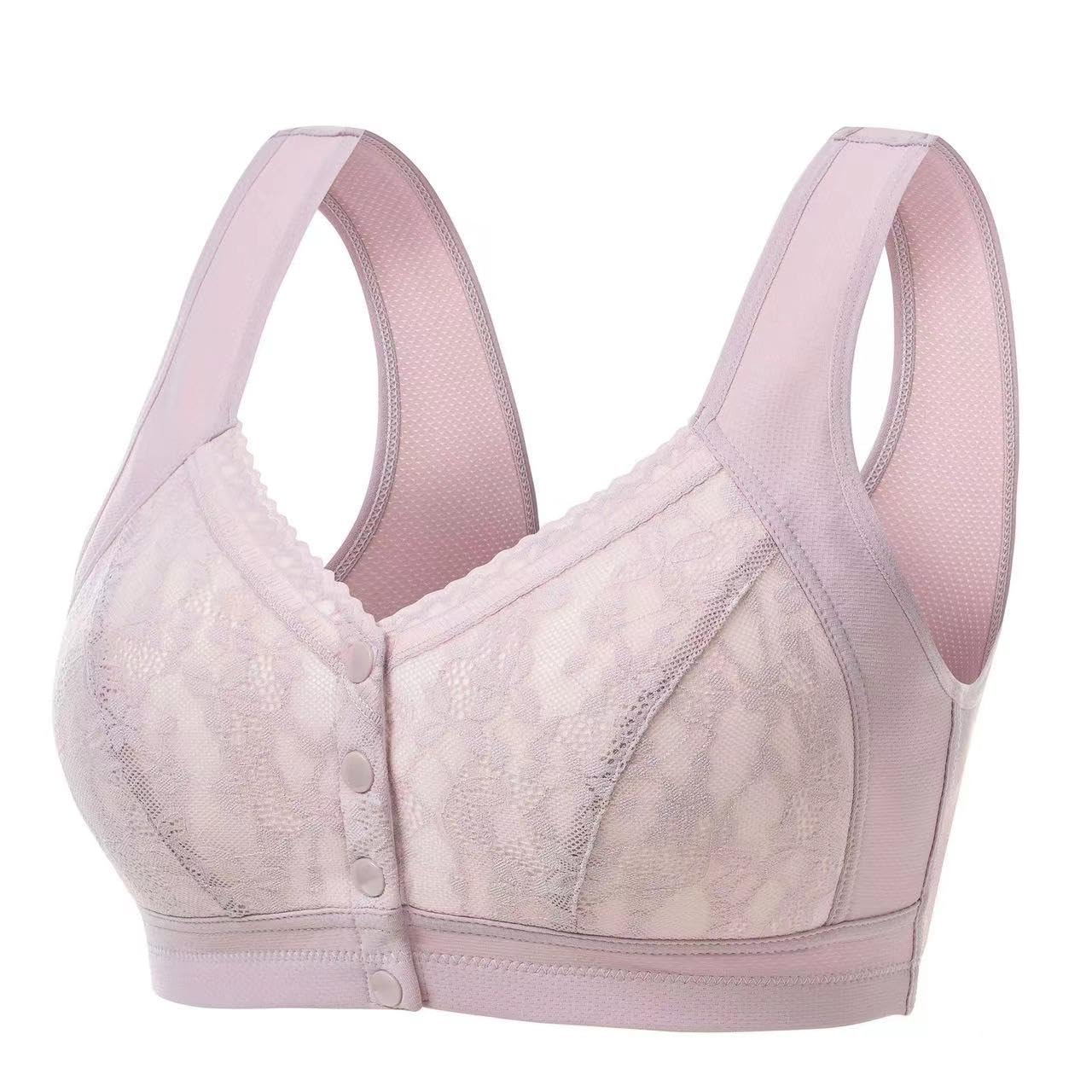 3 Pack Women's Front Close Cotton Bras - Soft, Adjustable & Non-Padded Everyday Comfort for Work, Yoga & Relaxation