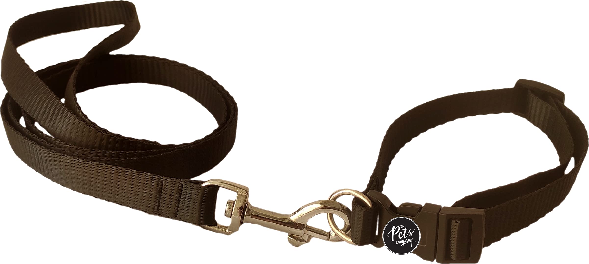 The Pets Company Adjustable Dog Leash and Collar Set for Small Dogs - Durable Nylon with Reflective Stripes, Comfortable Fit (Black) - Perfect for Walking, Training & Outdoor Adventures