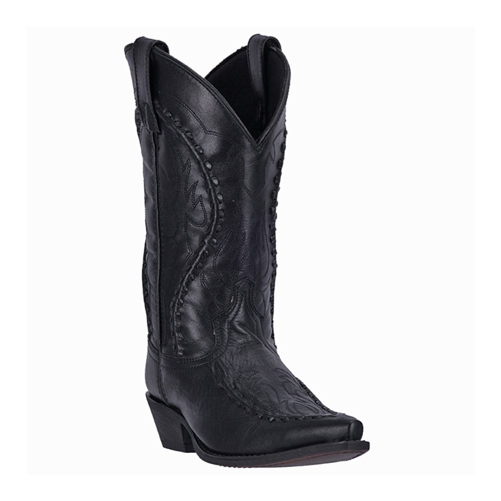 Laredo Men's Laramie Snip Toe Dress Boots - Mid Calf Western Boots for Men, Black Leather Cowboy Boots for Work, Office & Special Occasions