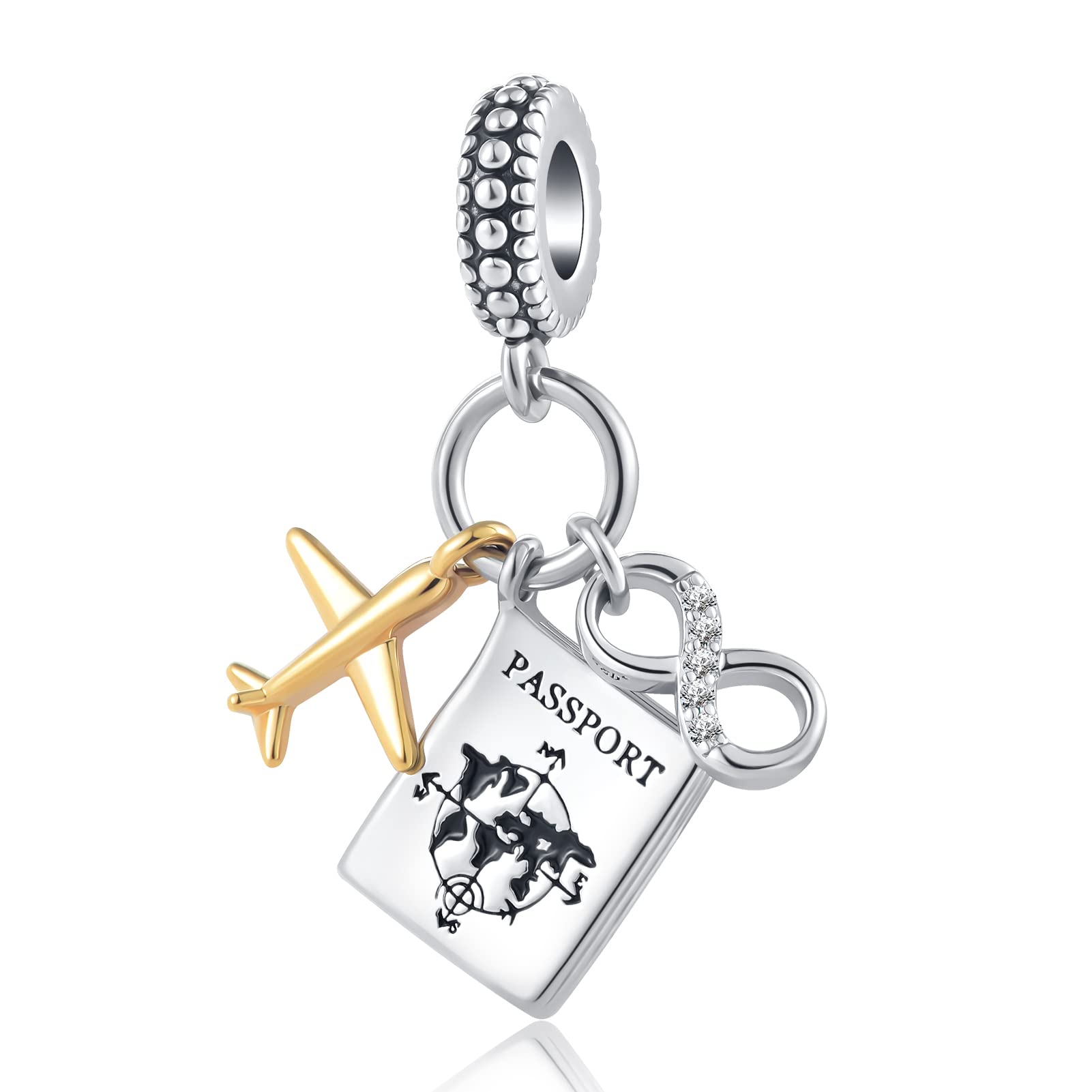Travel-Themed Passport & Airplane Bead Charms for DIY Bracelets - Perfect for Vacation Souvenirs, Travel Gifts & Jewelry Making