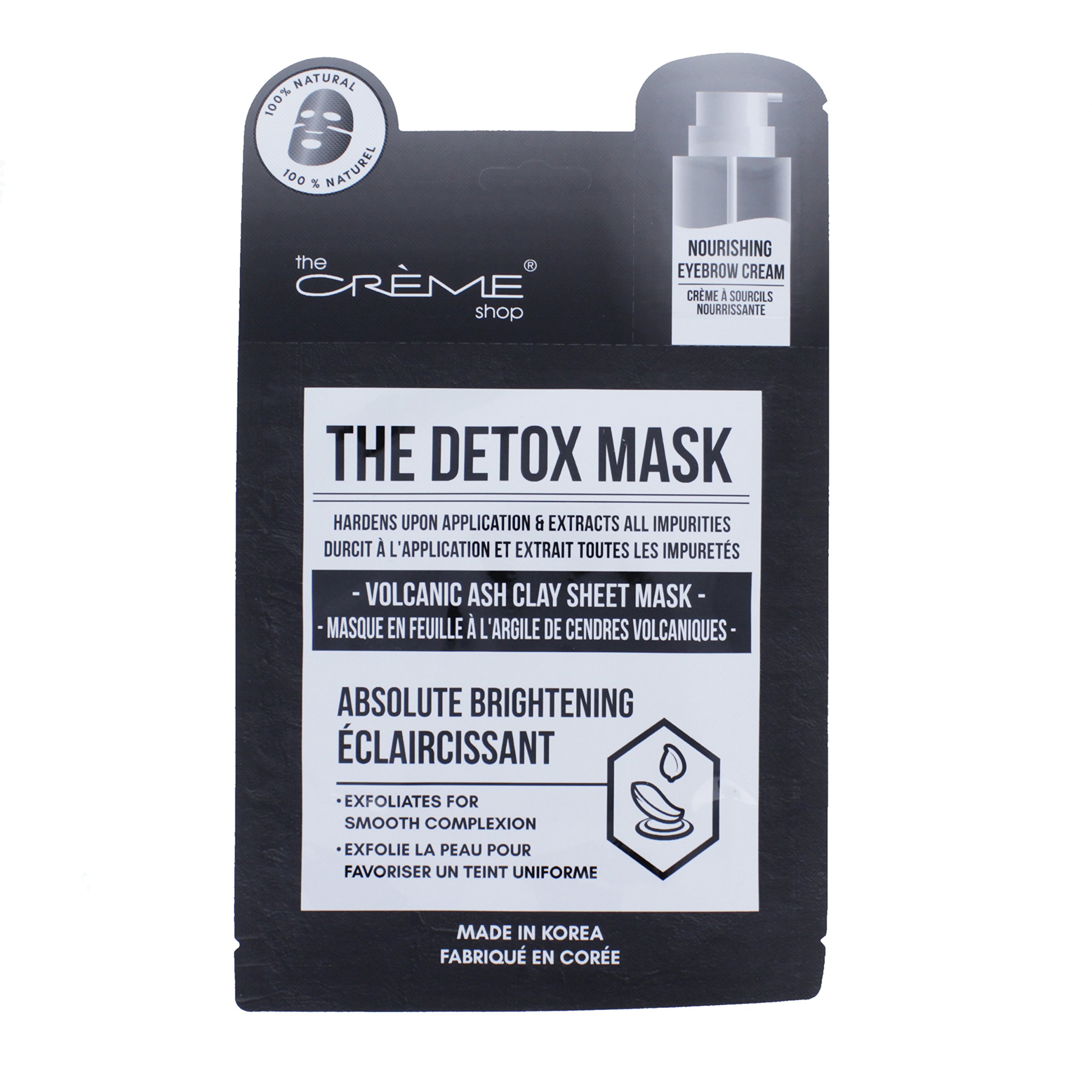 The Crème Shop Korean Skincare Volcanic Ash Clay Sheet Mask - Daily Facial Essence for Deep Cleansing & Soothing, Natural Advanced Sheet Mask for Glowing Skin | Perfect for Spa Night, Travel & Self-Care Routine