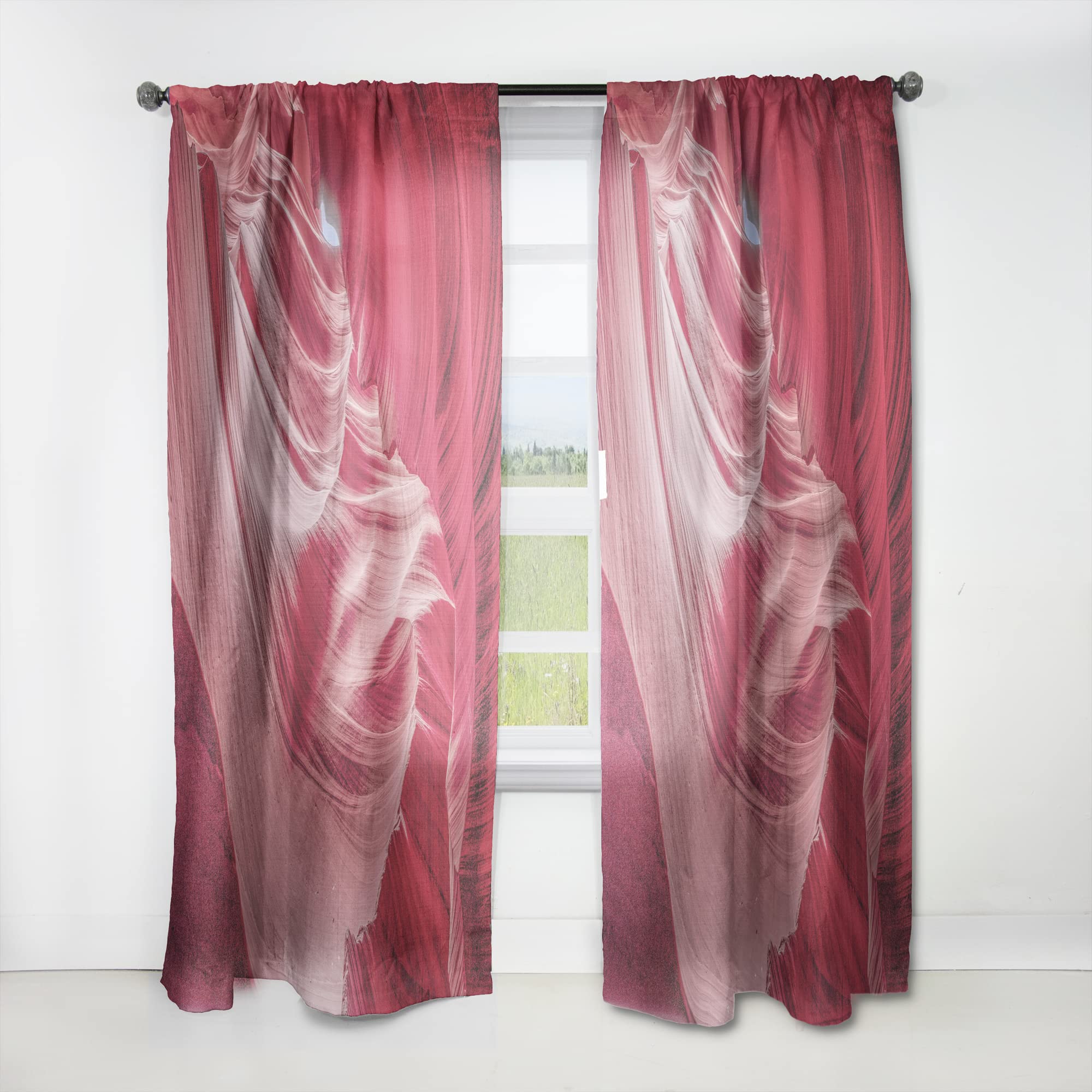 DesignQ Thermal Insulated Blackout Curtains - Antelope Canyon Inspired Single Panel Window Drapes (52x90 Inches) for Bedroom & Living Room - Noise Reducing & Energy Saving Home Decor