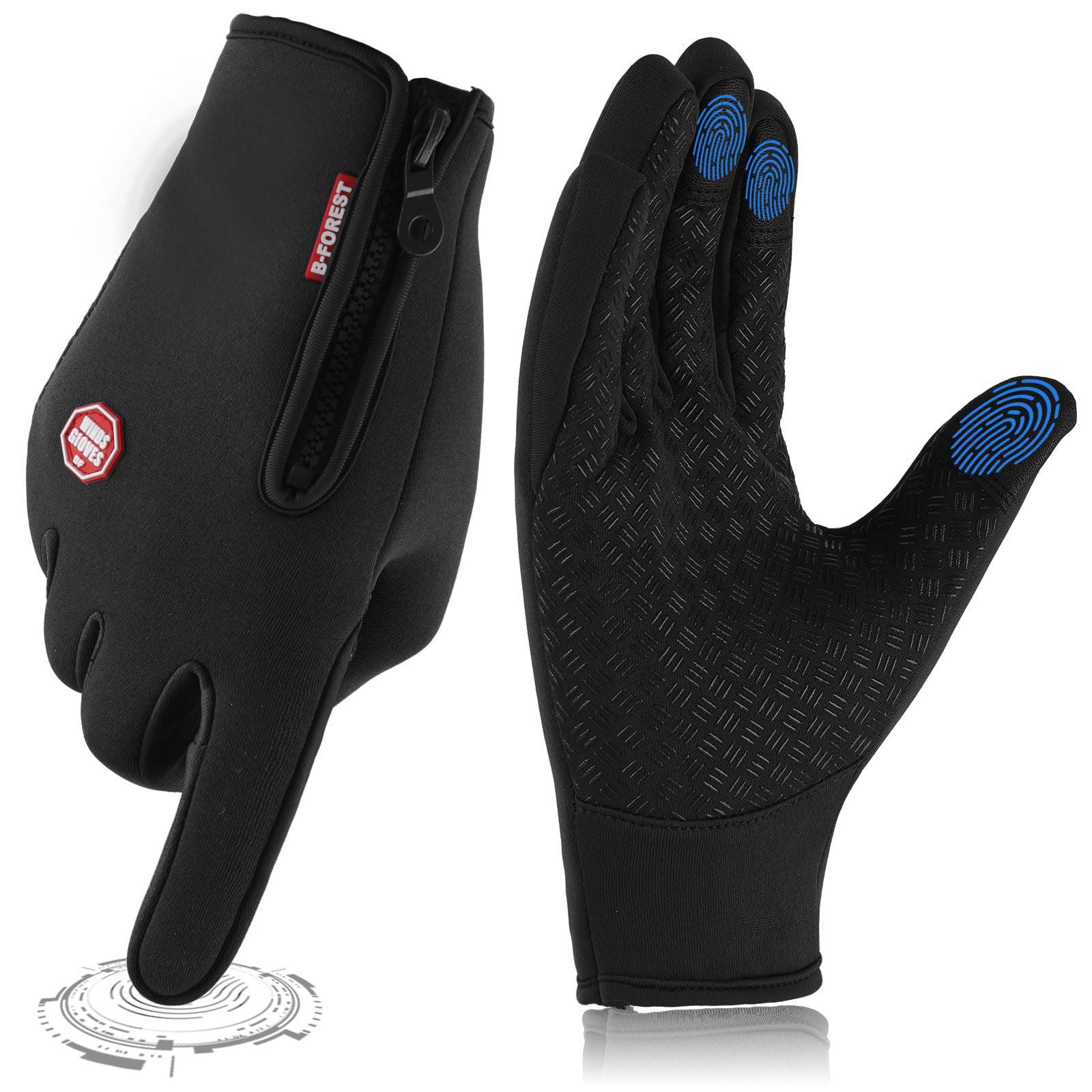 Winter Gloves for Men & Women - Anti-Slip Touchscreen, Windproof & Thermal Cycling Gloves for Cold Weather - Perfect for Walking, Riding, Driving & Outdoor Activities