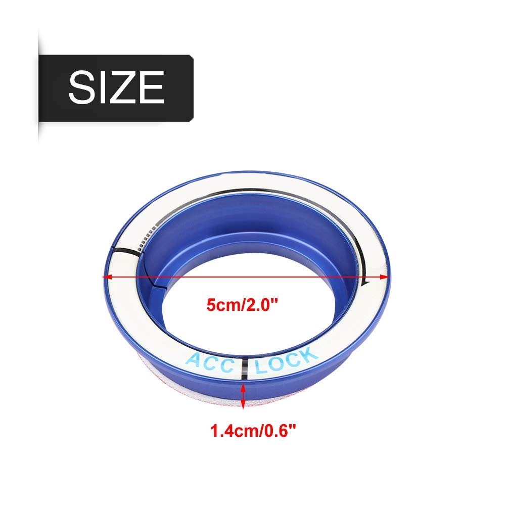 Blue Car Luminous Ignition Switch Ring Cover Trim for Ford Focus 2005-2018 - Key Hole Decoration & Night Driving Safety Accessory