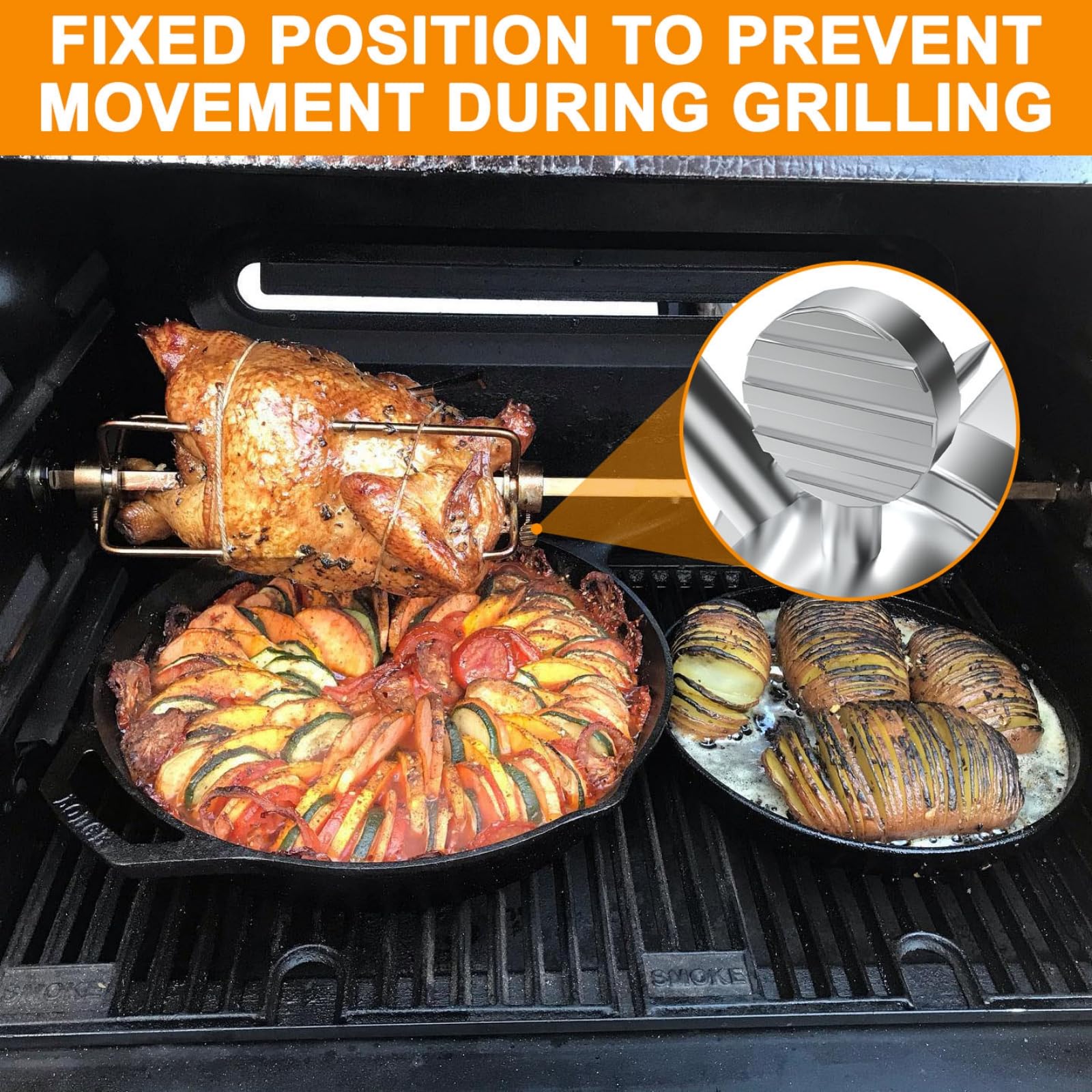 Masterbuilt Gravity Series Rotisserie Kit for MB20091220, 560, 1050 & 800 - BBQ Grill Spit Accessories for Smoking & Grilling | Perfect for Backyard BBQs, Tailgating & Outdoor Cooking