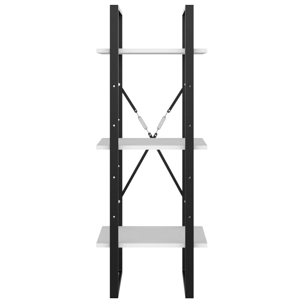 3-Tier Bookcase Storage Cabinet - White Multipurpose Bookshelf & Display Shelf for Living Room, Bedroom - 15.7