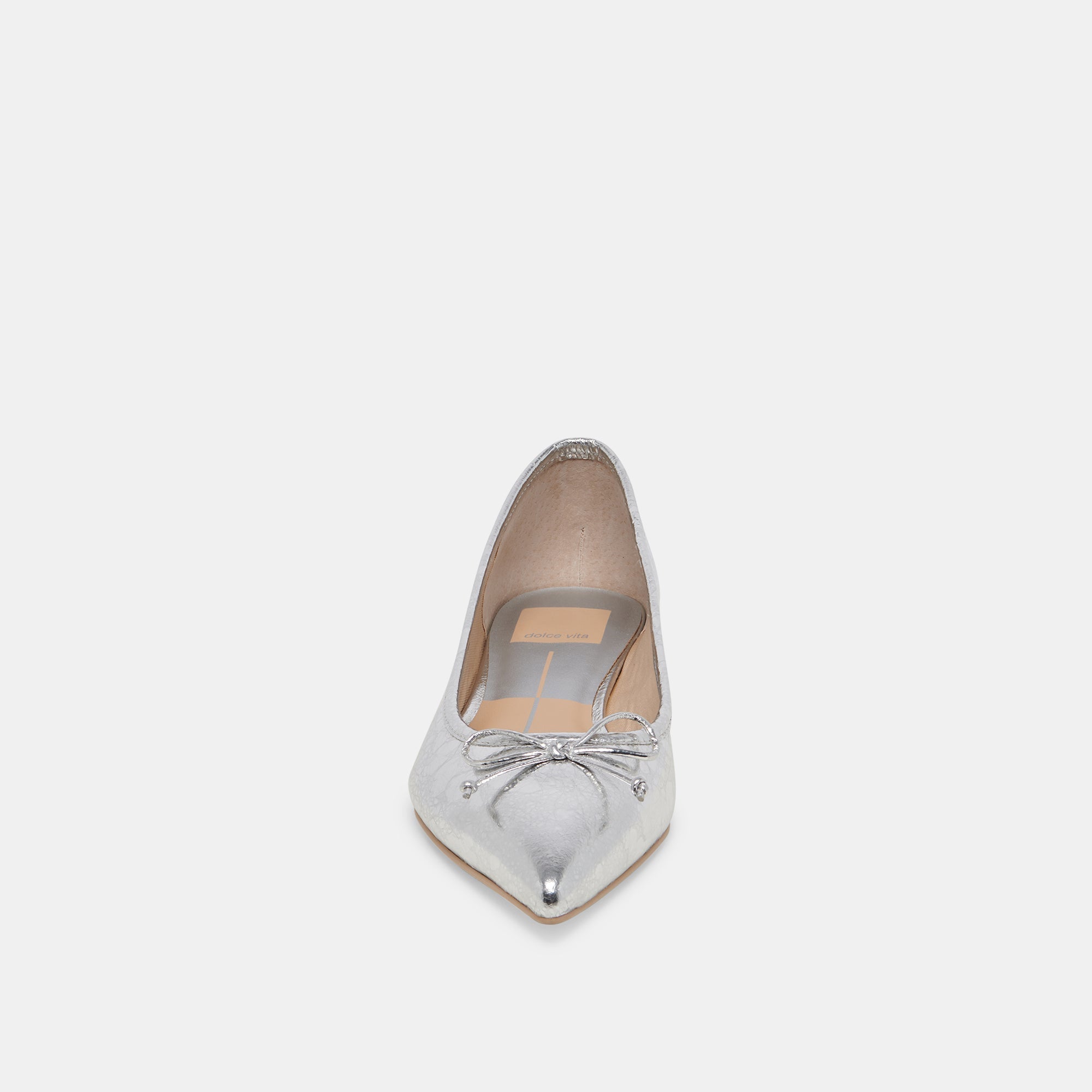 PALANI Women's Ballet Flats - Silver Distressed Leather Comfortable Slip-On Shoes for Casual Wear, Work & Travel