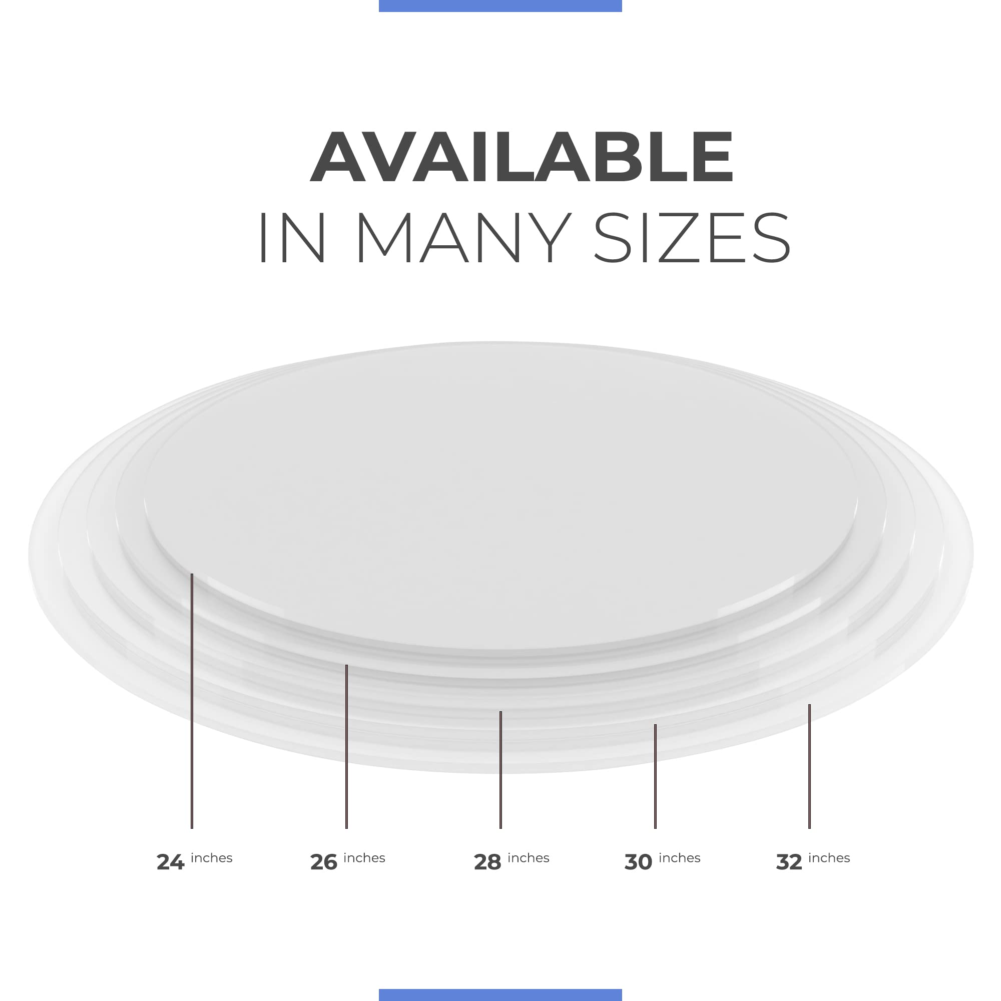 28 Inch Clear Round Acrylic Table Top - 1/4