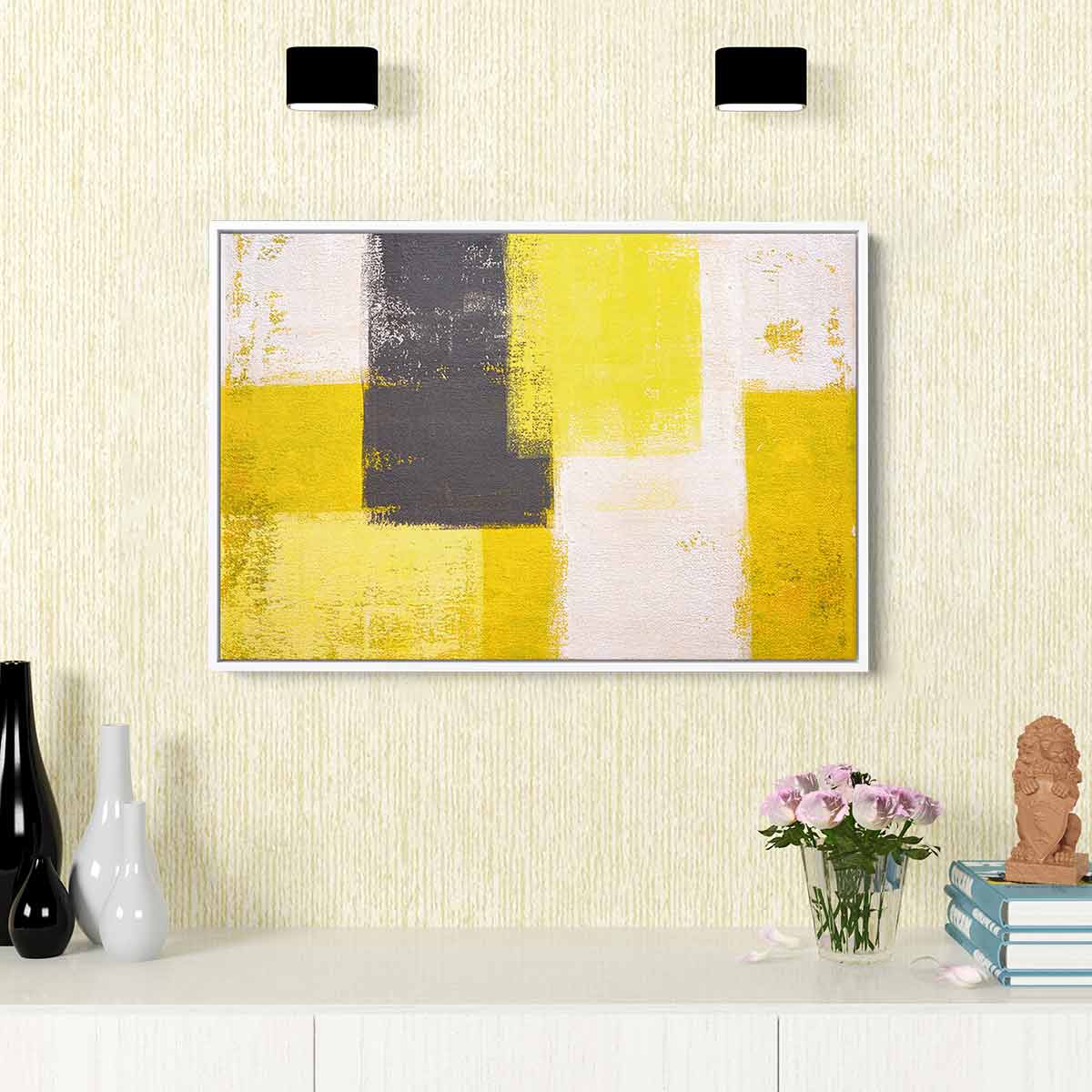 Yellow Rectangles Wall Art Canvas 8123 - Modern Abstract Painting for Living Room, Bedroom & Office Decor | Home & Office Wall Decorations