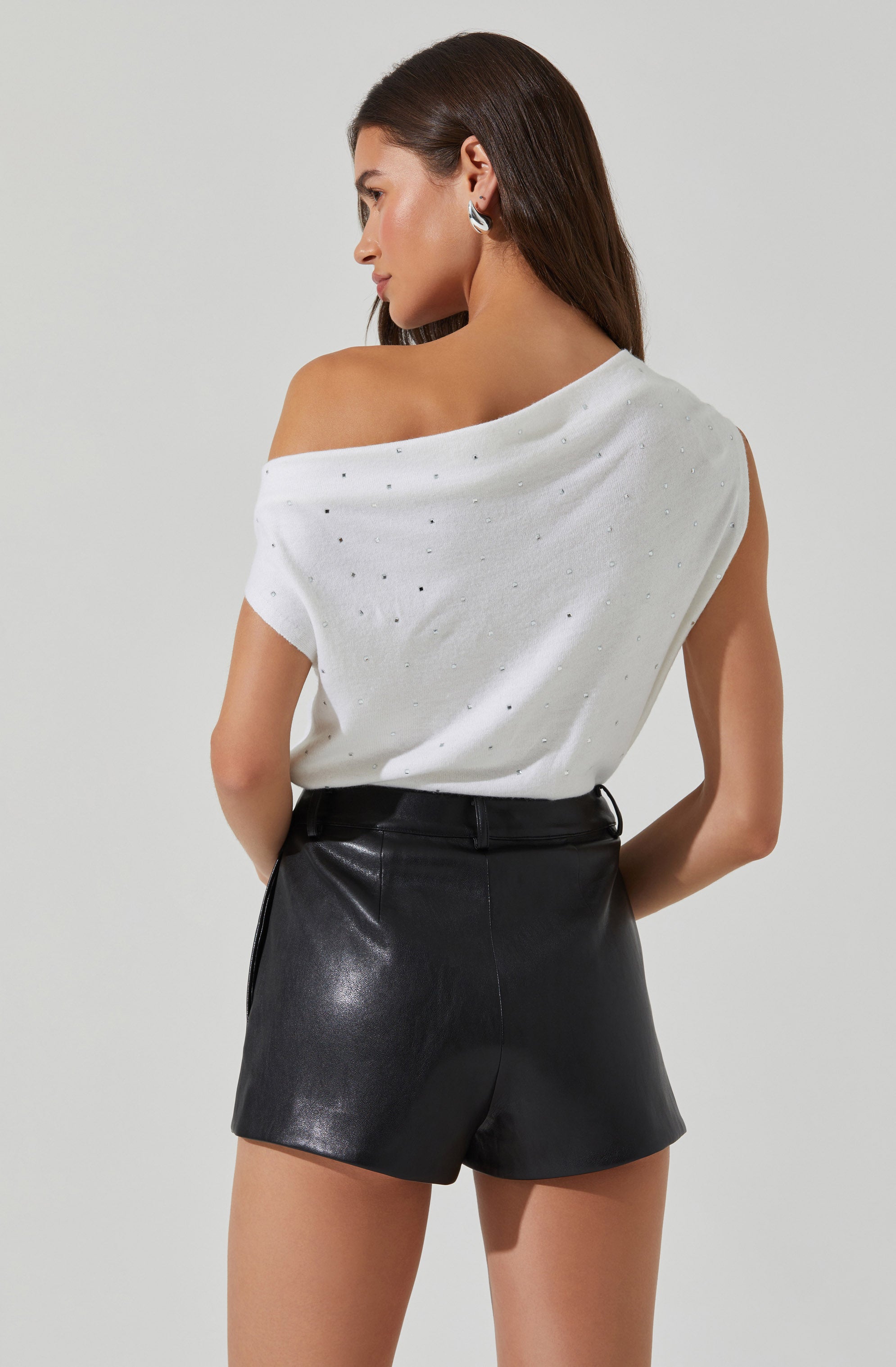 Devin Embellished Off Shoulder Sweater for Women | Trendy Beaded Knit Top | Perfect for Date Night & Holiday Parties