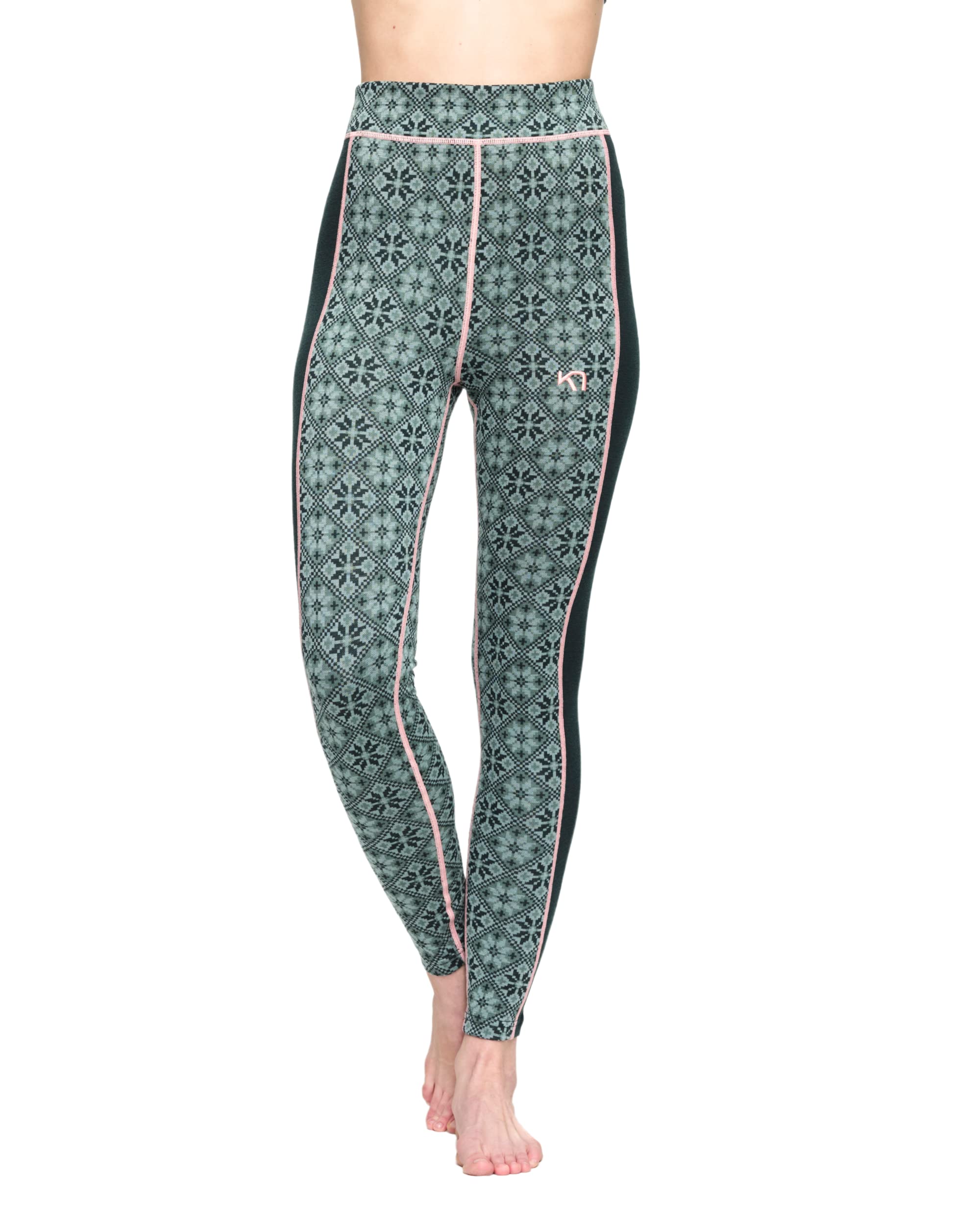Kari Traa Women's High Waist Rose Print Yoga Pants - Comfortable Workout Leggings for Running, Gym & Lounge Wear
