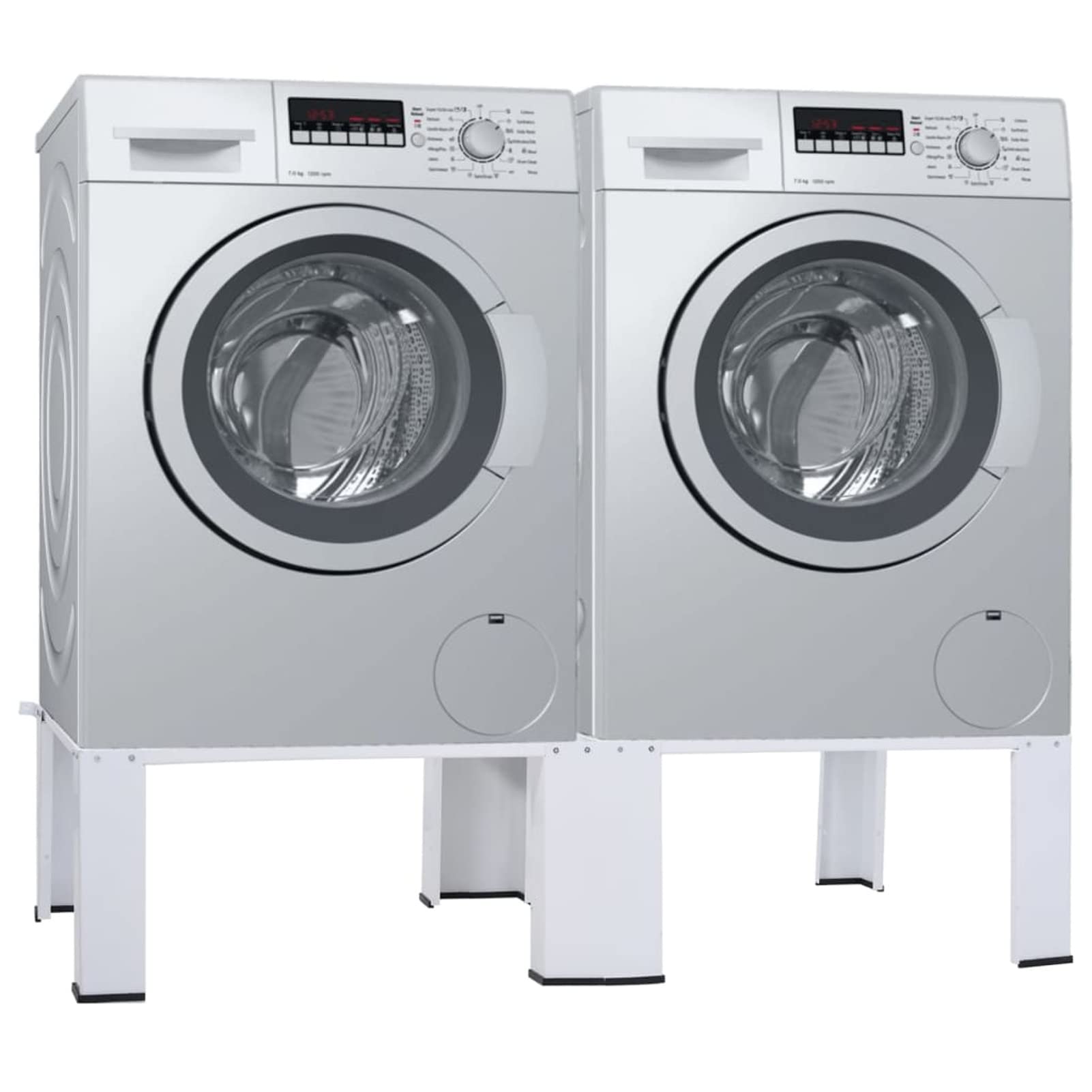 Bopdu 2-Pack Washing Machine Pedestal Stand with Storage Shelf - Stackable Base for Washer & Dryer, White - Perfect for Laundry Room Organization & Space Saving