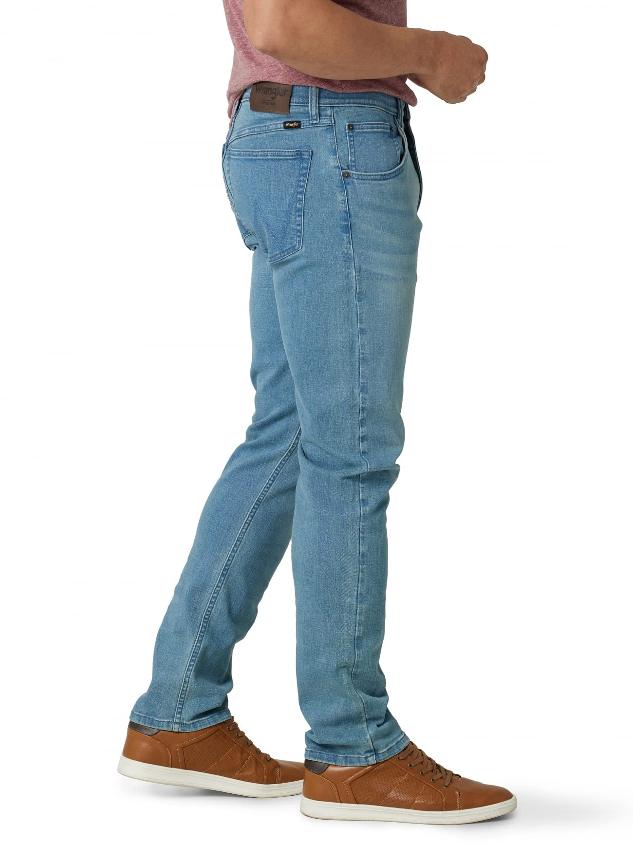Wrangler Men's Free to Stretch Athletic Fit Jeans - Comfortable Stretch Denim Pants for Workout, Hiking & Casual Wear
