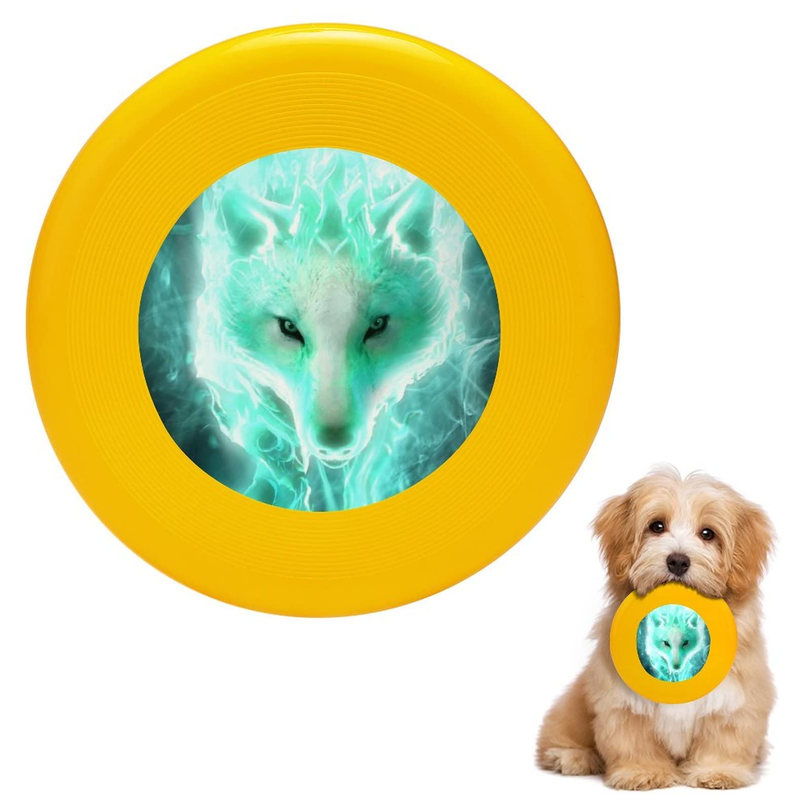 Durable Flying Disc Dog Toy for Training & Outdoor Play - Fantasy Wolf Design, Chew-Resistant Frisbee for Active Dogs, Perfect for Fetch Games & Backyard Fun