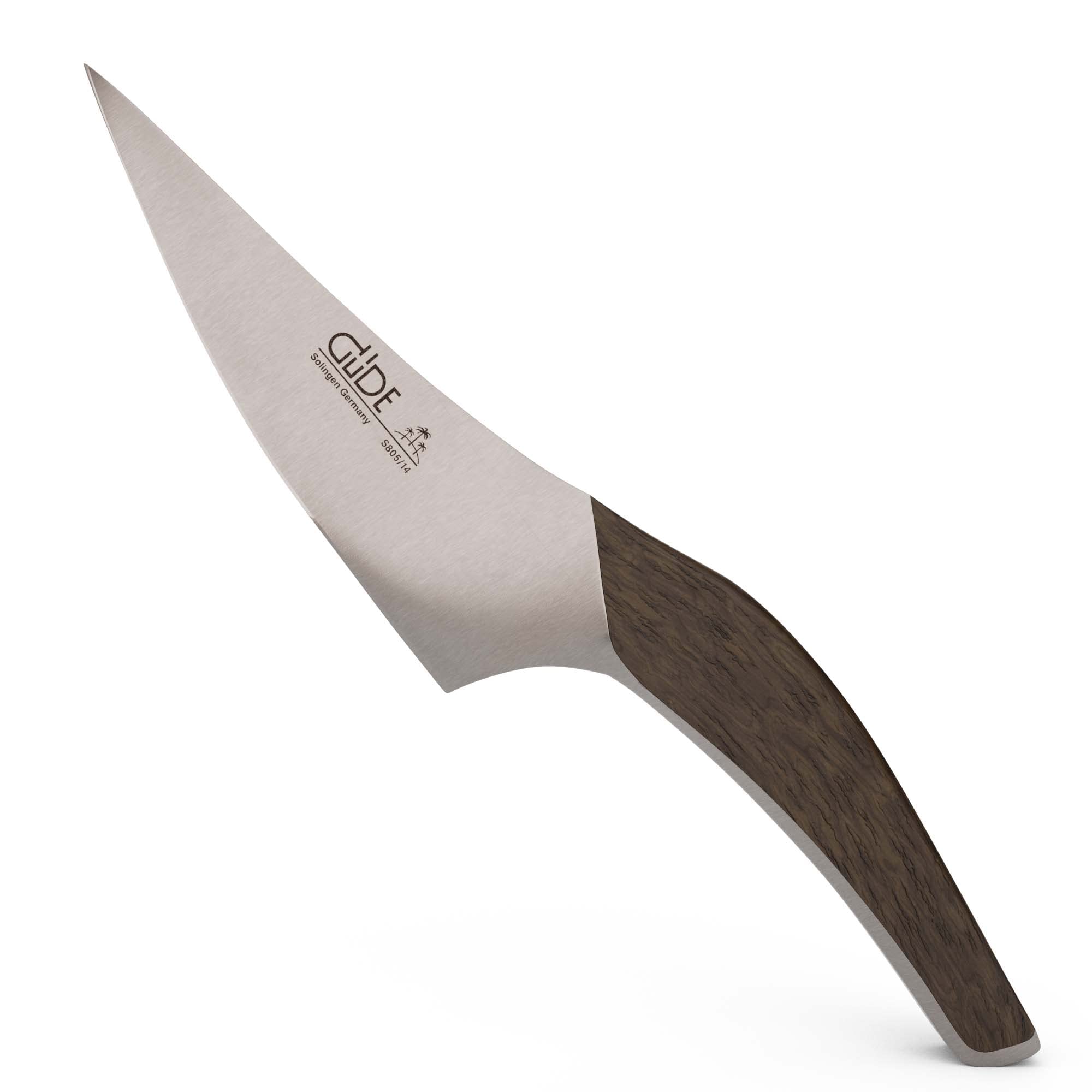 Gude SYNCHROS Series 5-Inch Forged Utility Knife with Smoked Oakwood Handle - Perfect for Camping, Kitchen, and Outdoor Adventures