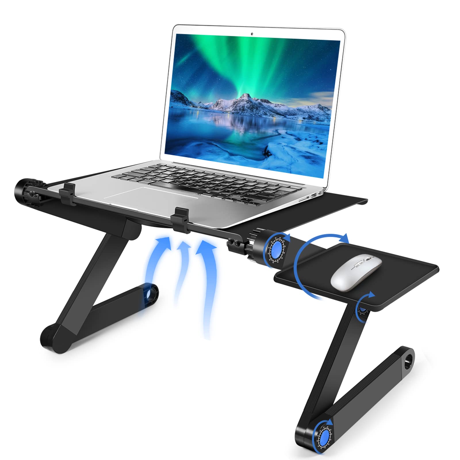 Adjustable Laptop Bed Table - Portable Ergonomic Laptop Stand for Work, Study & Reading | Foldable Lap Desk for Home, Office & Travel | Perfect for Beds, Couches & Standing Desks