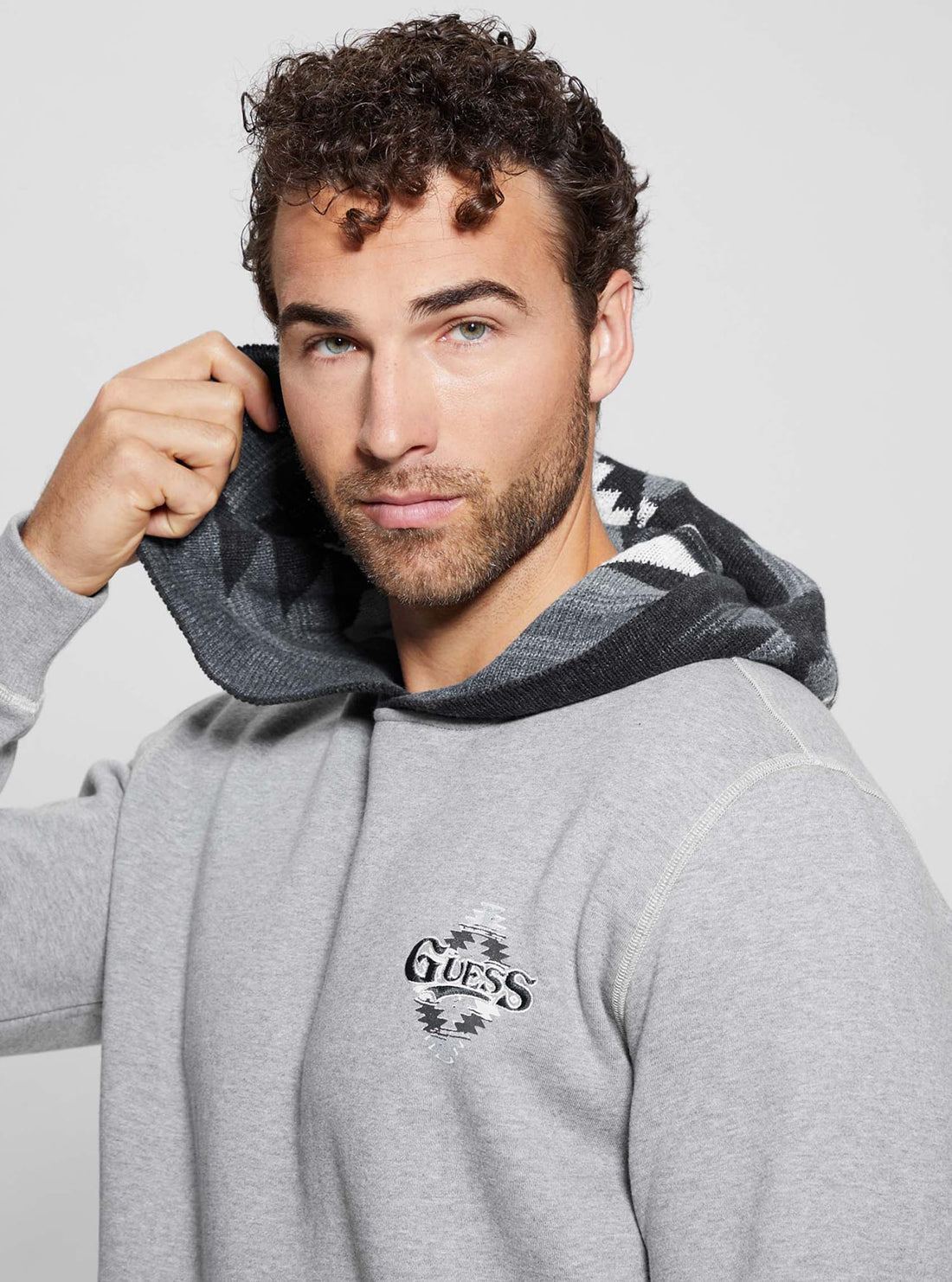 Men's Grey Contrast Hoodie - Stylish Zip Up Sweatshirt for Casual Wear & Street Fashion | Perfect for Gym, Travel & Outdoor Activities