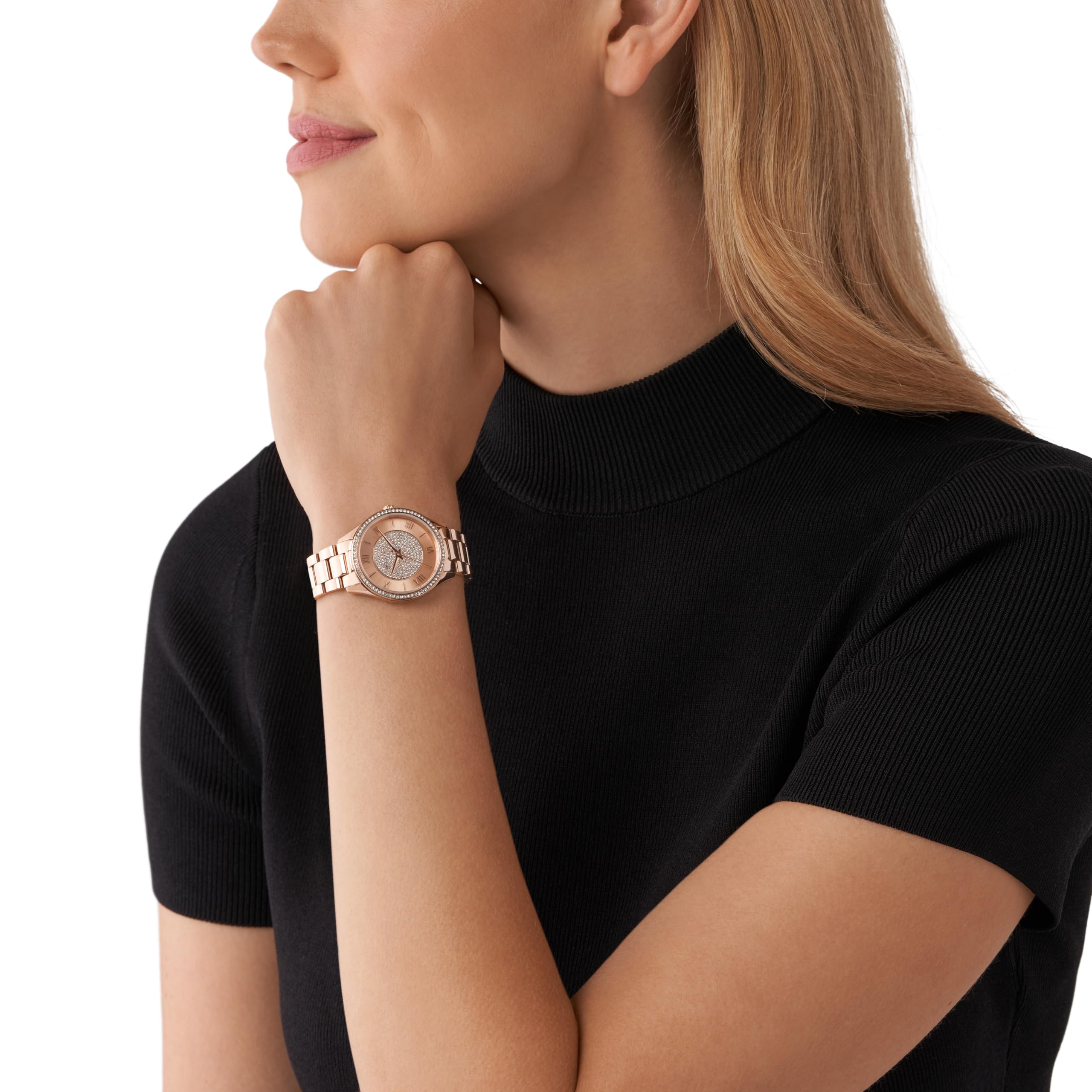 Michael Kors Lauryn Women's Watch - Stainless Steel Bracelet, Gold-Tone Dial, Water Resistant | Elegant Dress Watch for Work, Parties & Special Occasions