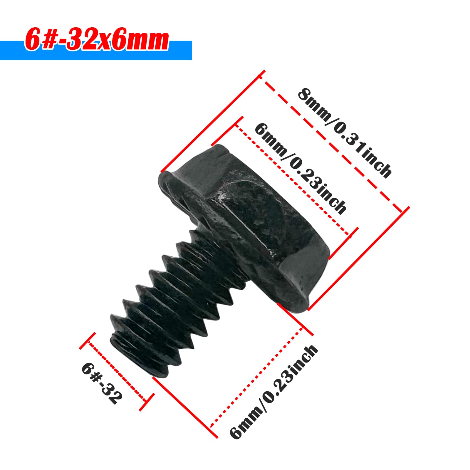 200PCS 6#-32x6mm Hex Phillips Head Computer Case Screws - Hard Drive Mounting Fasteners for PC Building & Repair (Black/Nickel Plated) | Ideal for DIY Computer Assembly, Server Rack Installation & Electronics Maintenance