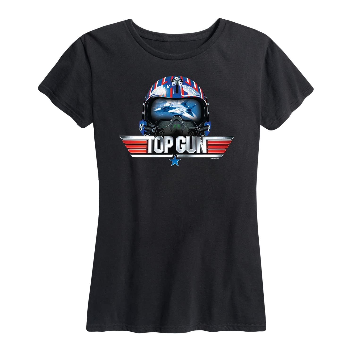 Top Gun Maverick Helmet Women's Graphic T-Shirt | HYBRID APPAREL Short Sleeve Cotton Tee | Casual Wear, Movie Fan Gift, Everyday Outfit