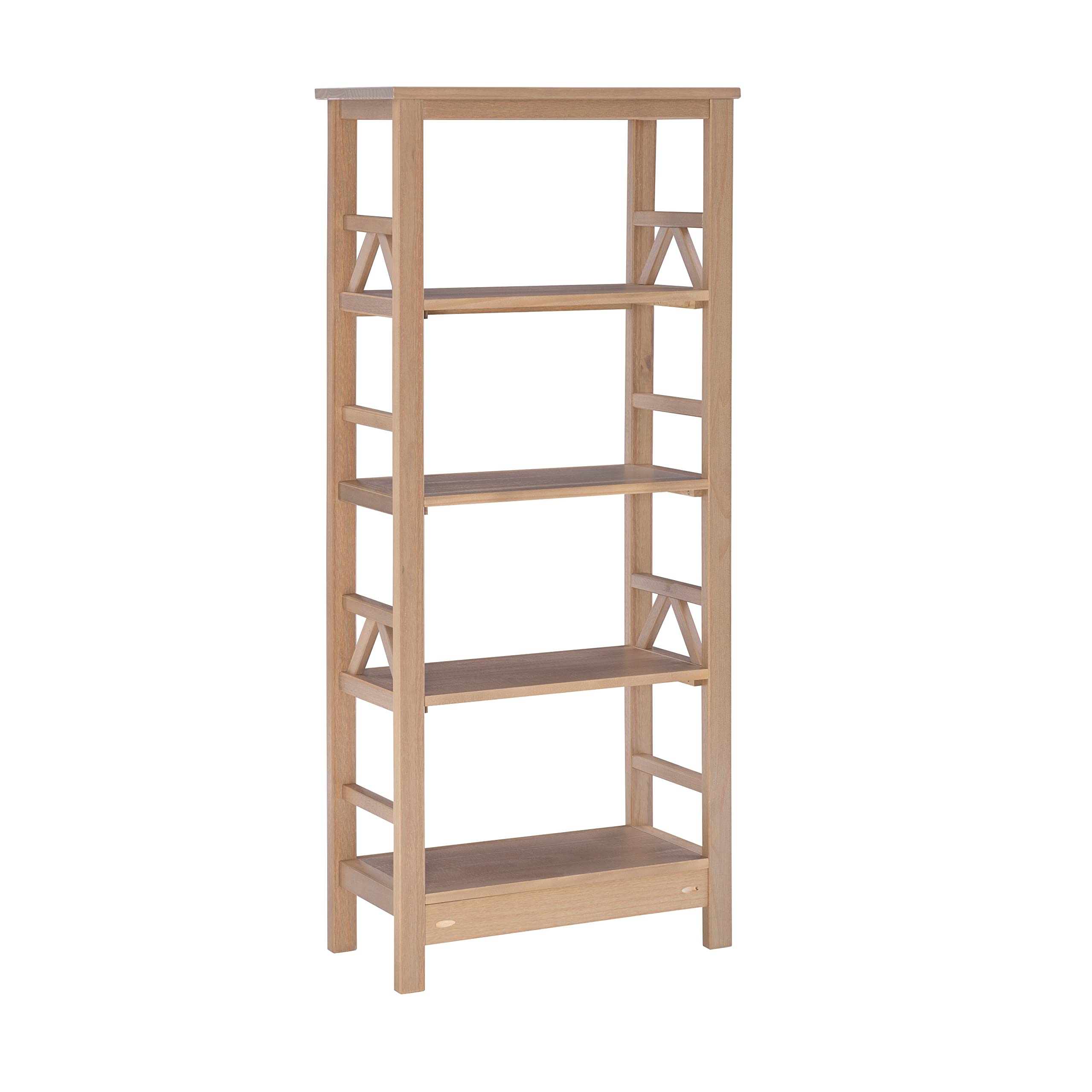 Linon Titian Driftwood Bookcase - 5 Shelf Wooden Book Storage Organizer for Living Room, Bedroom & Office - Rustic Home Decor Furniture for Books, Photos & Display Items