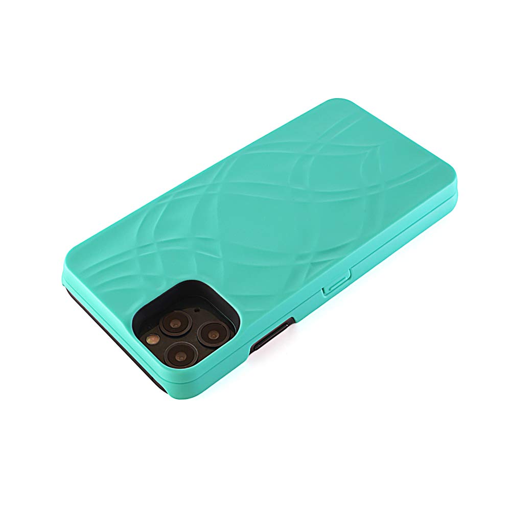 Premium Mirror Wallet Case for iPhone 11 Pro Max (6.5 inch) - Hidden Back Mirror, Card Holder & Stand Feature - Teal - Perfect for Hands-Free Viewing & Secure Card Storage (2019 Model)