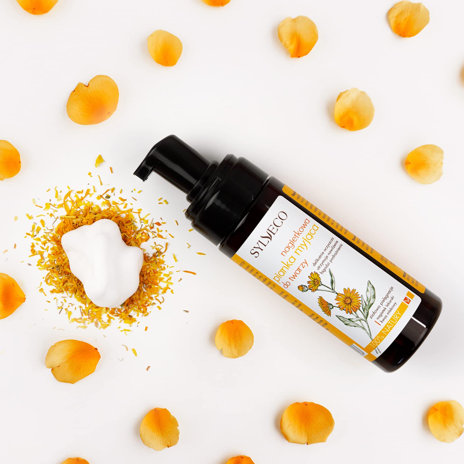 SYLVECO Marigold Cleaning Foam - Powerful Multi-Surface Cleaner for Kitchen, Bathroom & Home - Gentle Yet Effective Degreaser & Stain Remover - Perfect for Countertops, Tiles & Appliances