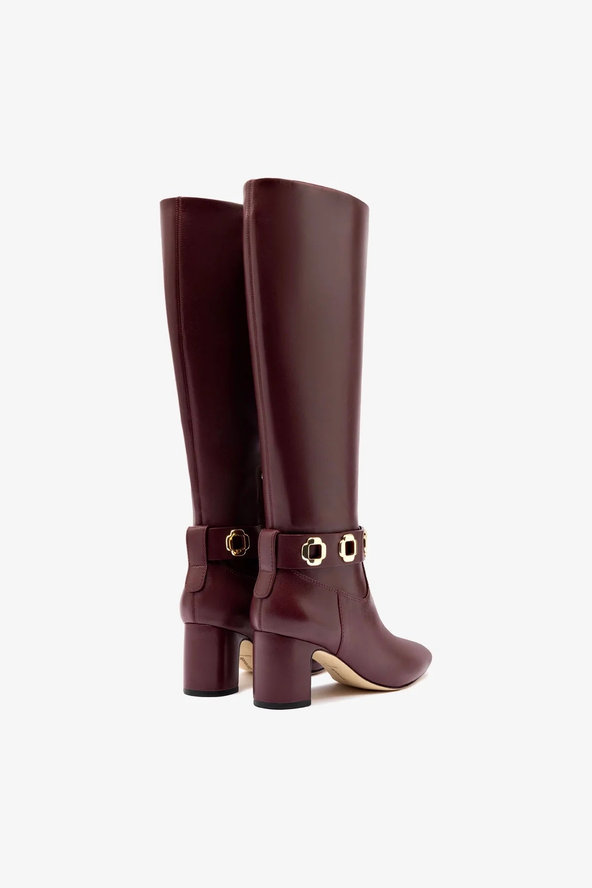 Milan Block Boots in Wine Leather - Stylish Ankle Boots for Women, Comfortable Heels, Perfect for Fall & Winter Outfits, Office & Casual Wear