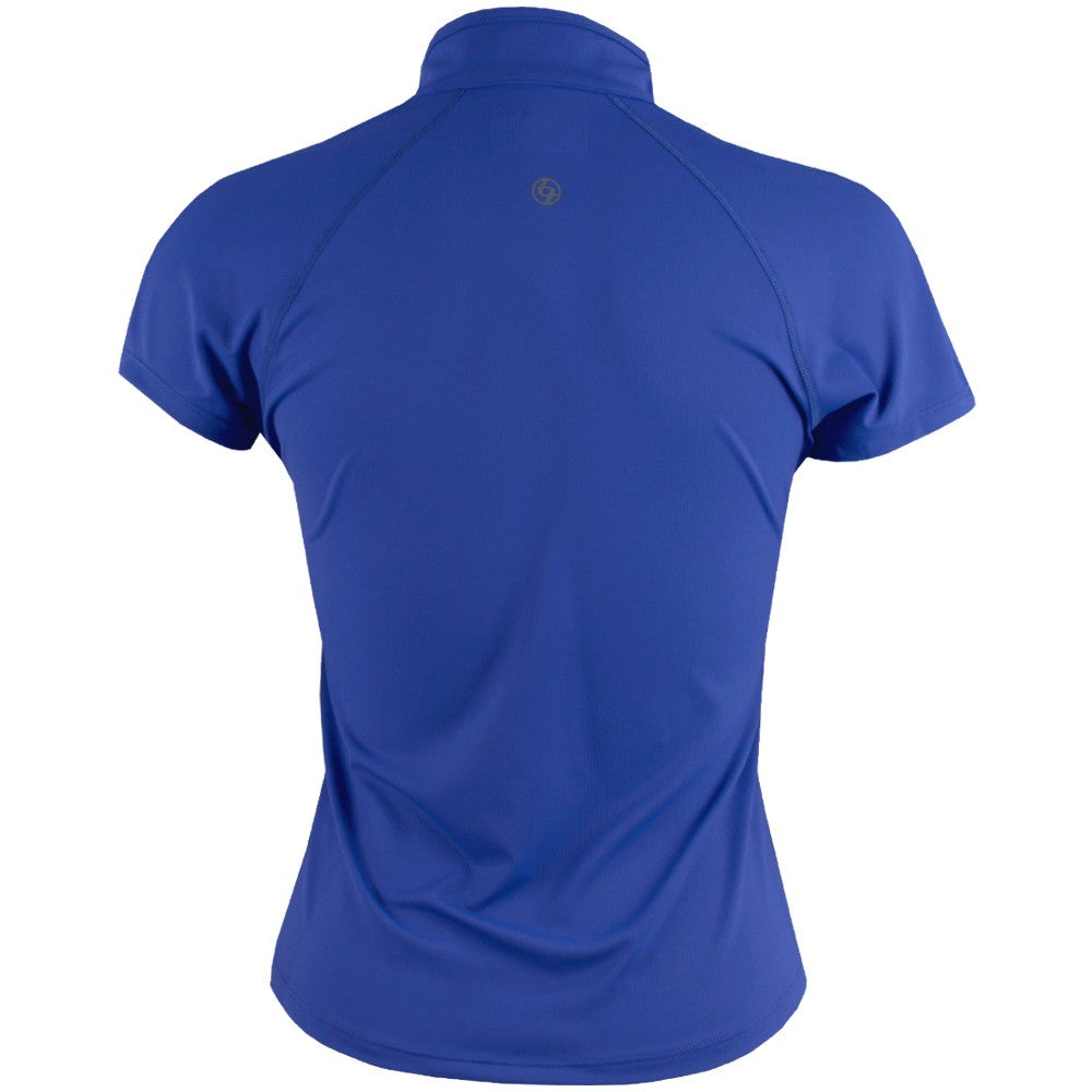 Lija Women's Hot Shot Sly Mock Zip Top - Royal Blue Workout Shirt for Yoga, Running & Gym | Breathable & Stylish Athletic Wear