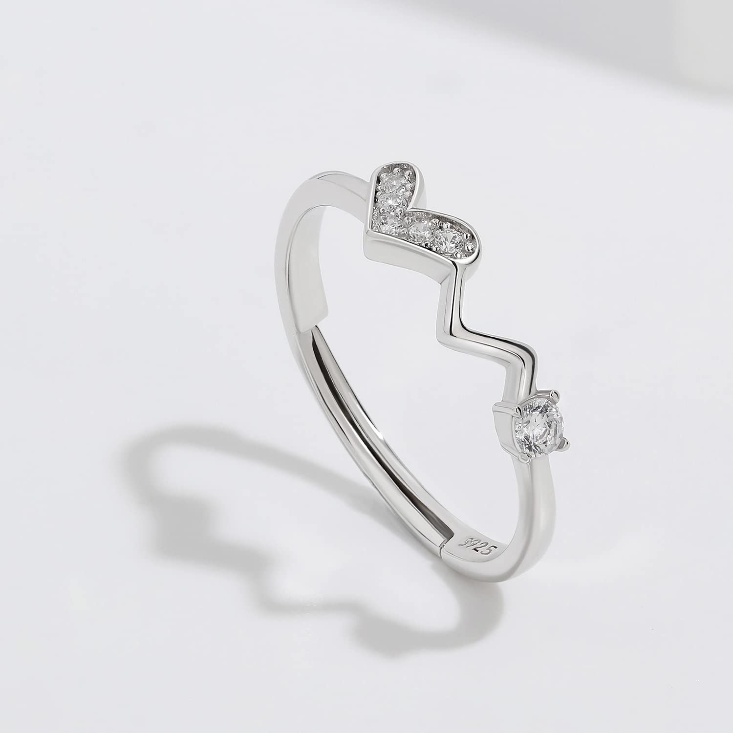 Meissa Silver Rings for Women - Adjustable Stackable Love Rings for Teen Girls, Cute Dainty Midi Rings | Perfect for Everyday Wear, Gifts, and Layering Jewelry
