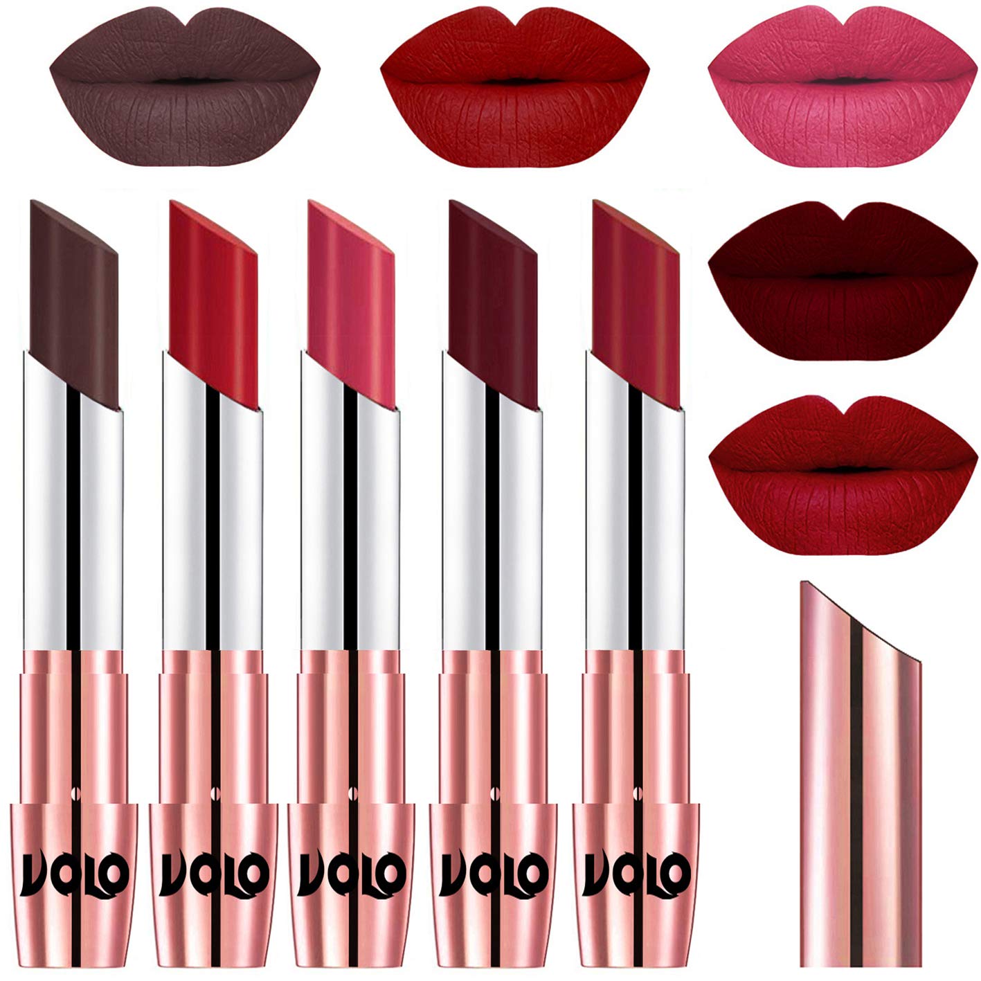 VOLO Cream Lipstick - Chocolate, Tomato, Pink, Maroon & Red Shades | Long-Lasting Moisturizing Lip Color for Day & Night Wear