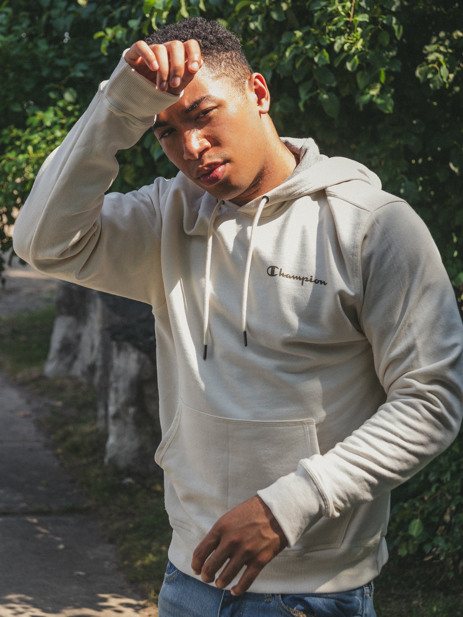 Champion Powerblend Script Hoodie - Soft & Comfortable Pullover Sweatshirt for Men & Women - Perfect for Gym, Casual Wear & Outdoor Activities