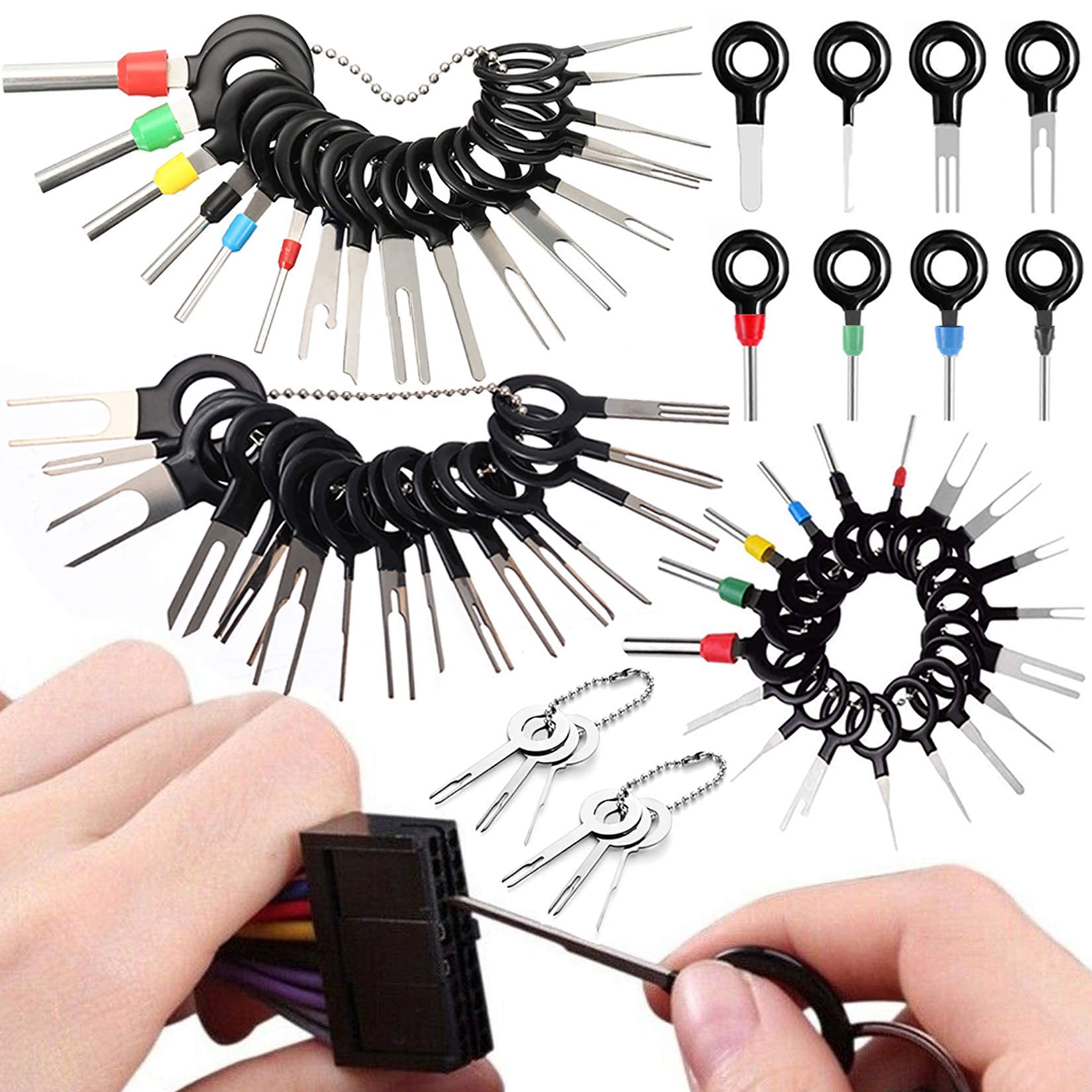 Vignee 60pcs Automotive Terminal Removal Tool Kit - Pin Extractor & Depinning Tool Set for Electrical Wiring, Crimp Connectors & Key Extraction | Car Repair, DIY Electrical Projects & Vehicle Maintenance