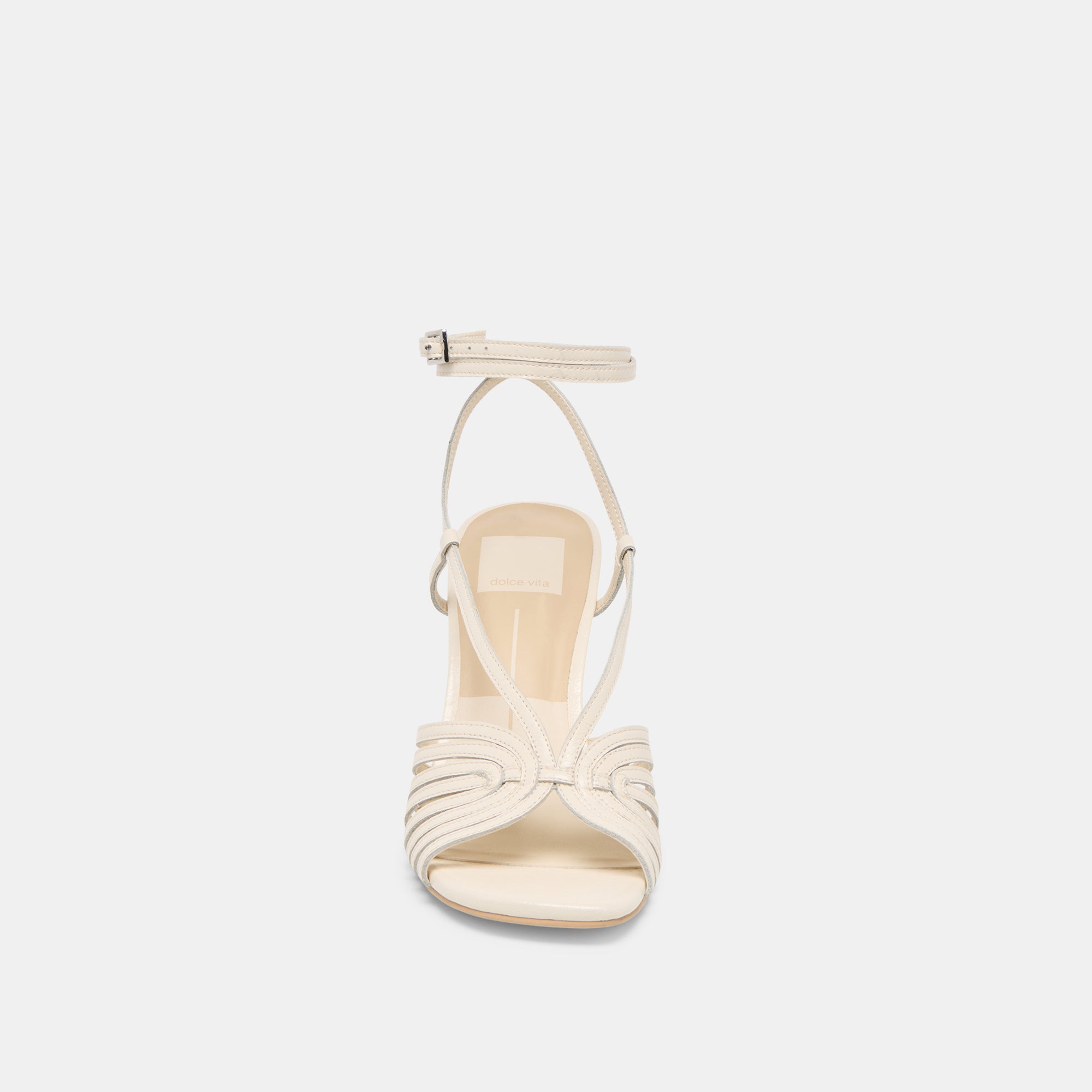 NIVANA Women's Off-White Crinkle Patent Leather High Heels - Elegant Dress Shoes for Parties, Weddings & Special Occasions