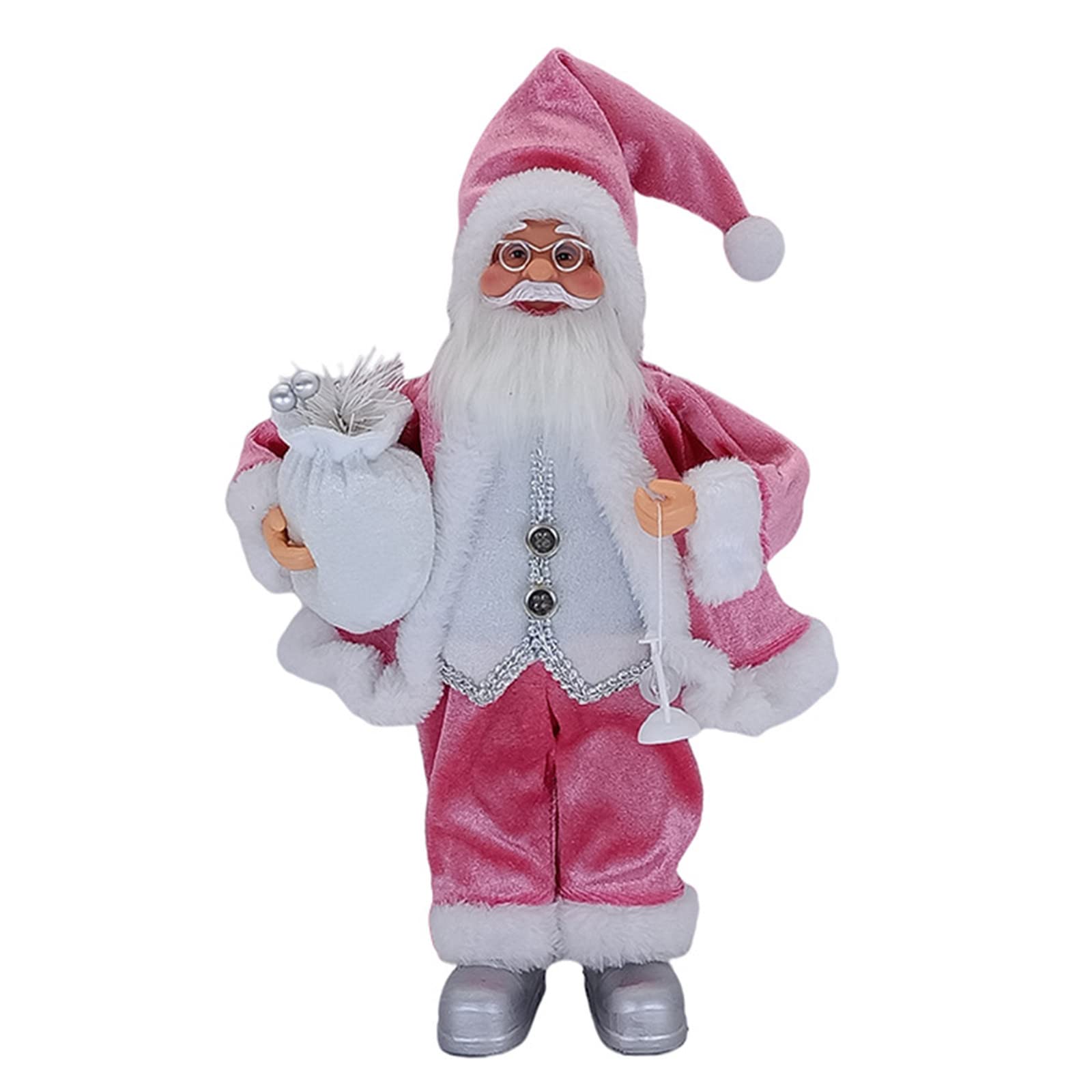 Santa Claus Doll Figurine with Gift Box - Christmas Table Decor for Party & Home