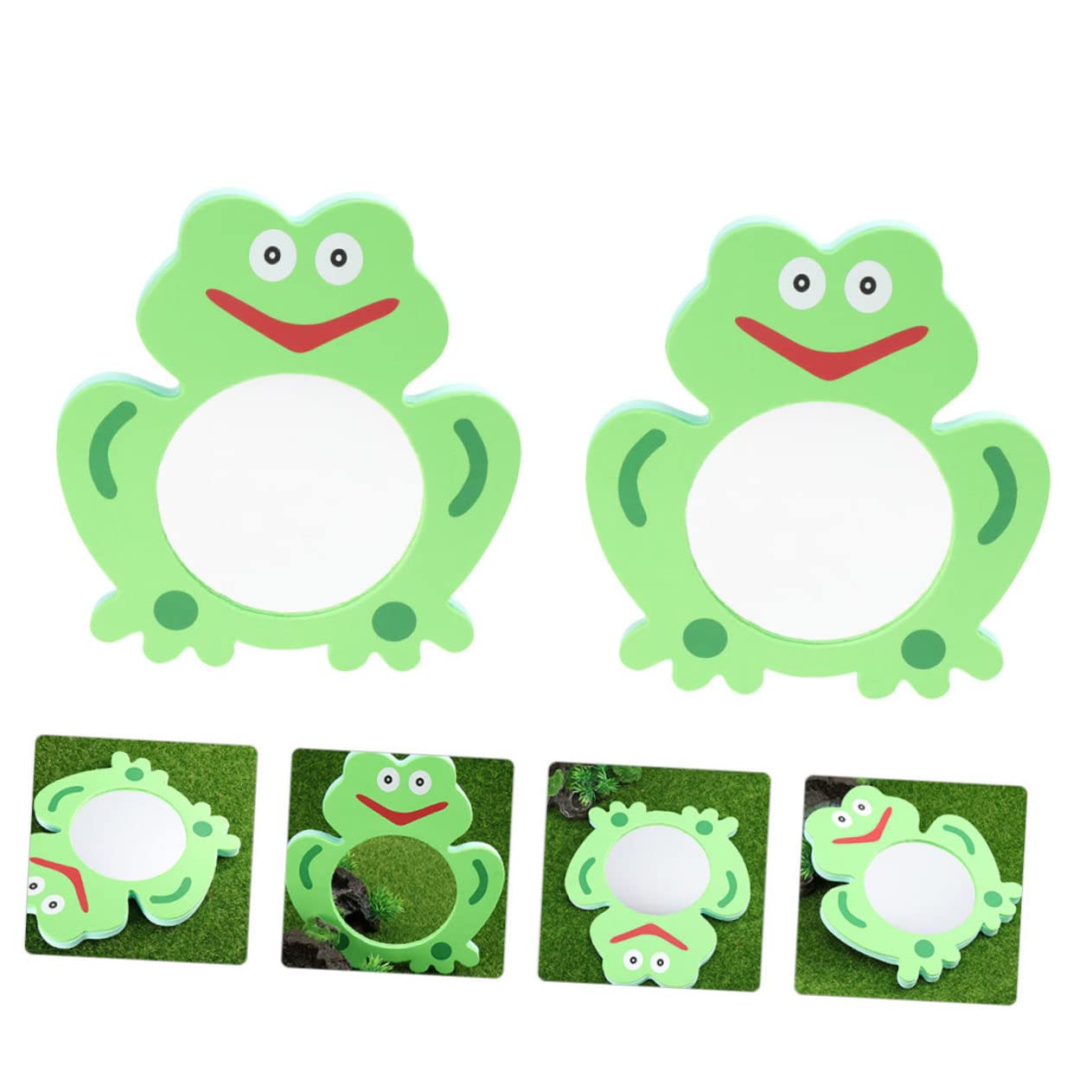 2 Pack Frog Bath Mirror Toys - Fun Travel Bathtub Toys for Kids, Portable Bath Time Fun with Eva Green Design | Perfect for Baby Showers, Toddler Bath Time & Travel Accessories